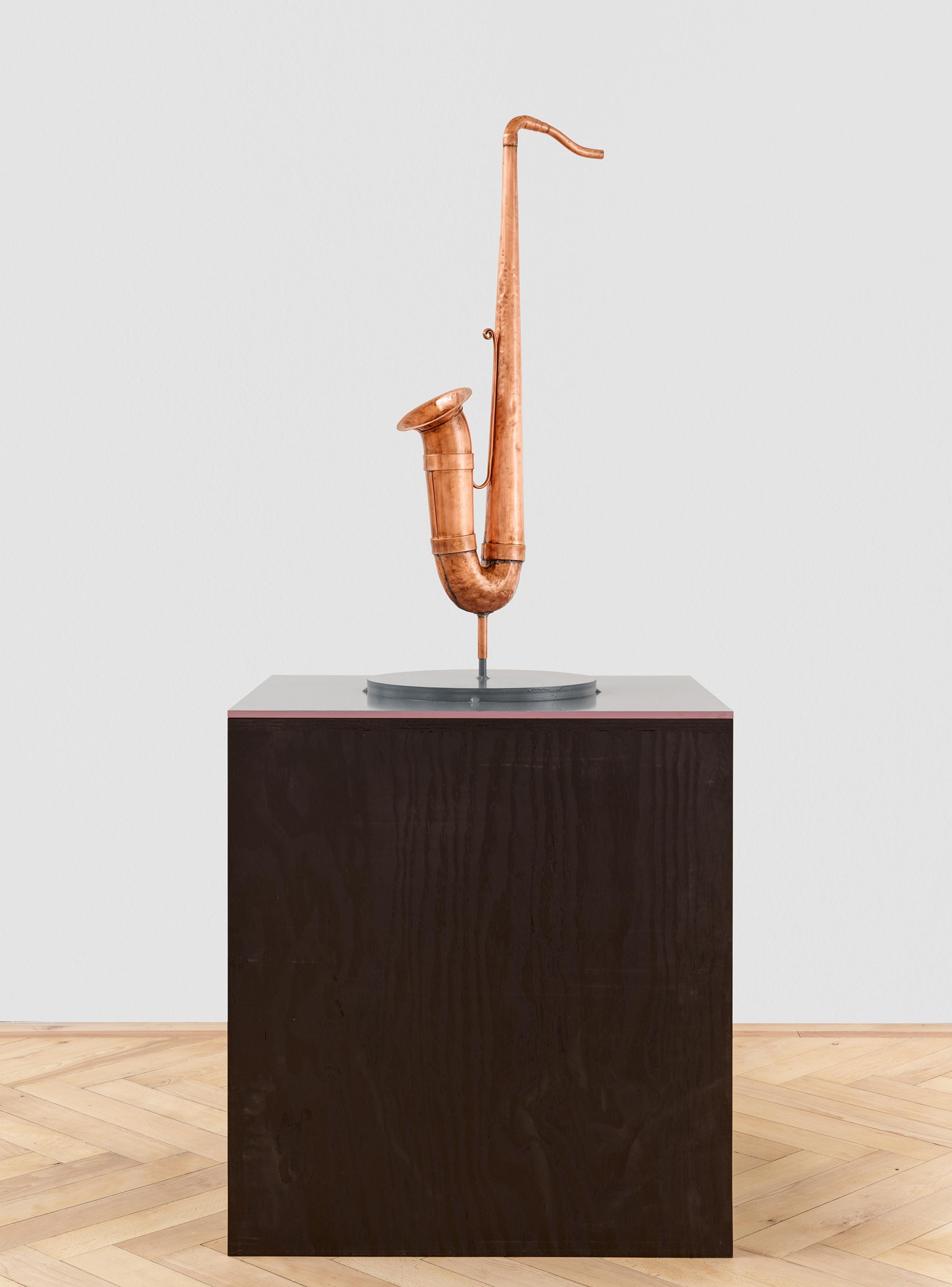 Exhibition View Valentin Carron Soloshow (view on The SaXophone, 2019) at Galerie Eva Presenhuber, Rämistrasse, Zurich, 2020 / © Valentin Carron / Photo: Stefan Altenburger / Courtesy: the artist and Galeire Eva Presenhuber Zurich / New York