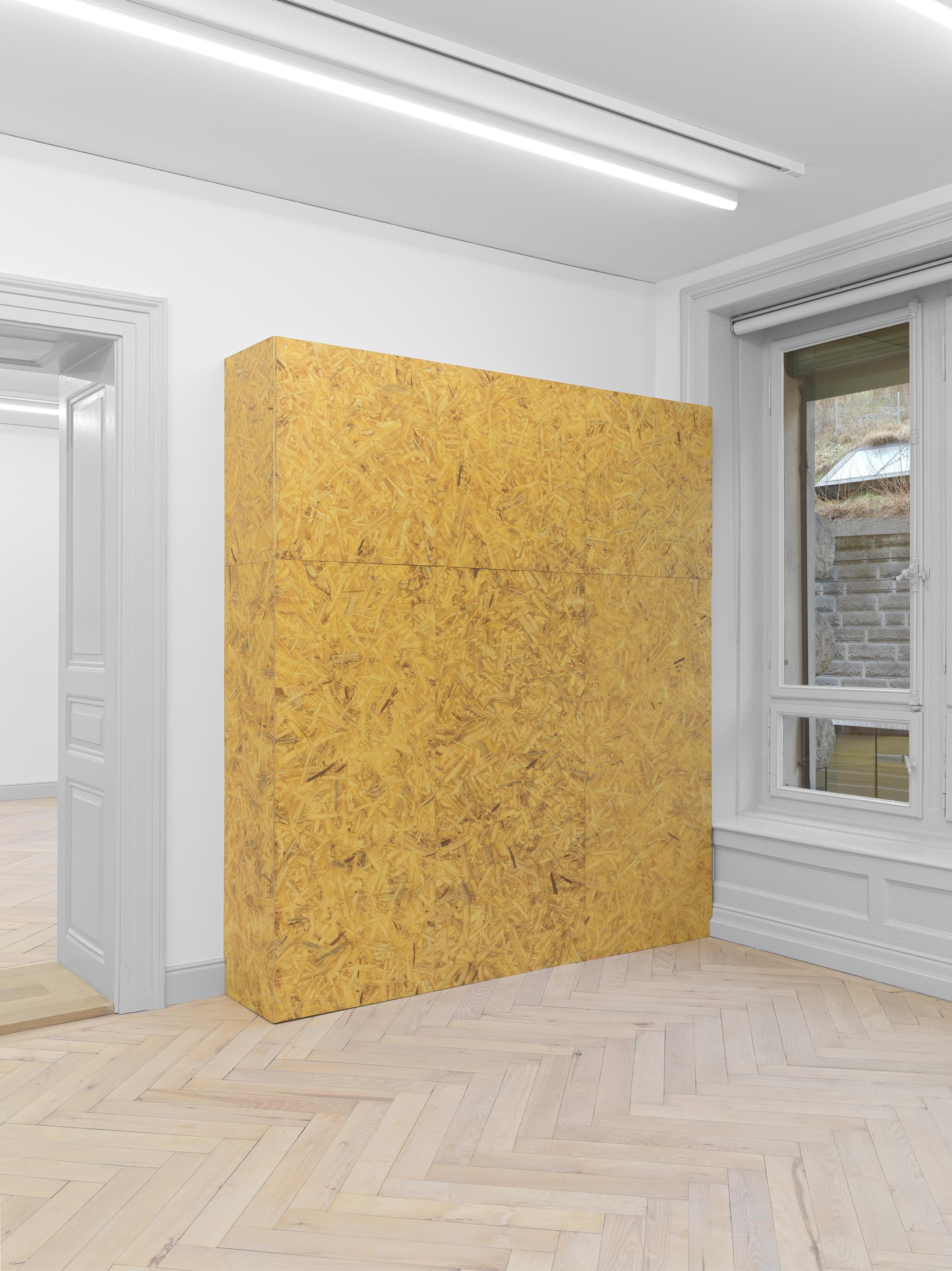 Exhibition View Valentin Carron Soloshow (view on The Shelter, 2020) at Galerie Eva Presenhuber, Rämistrasse, Zurich, 2020 / © Valentin Carron / Photo: Stefan Altenburger / Courtesy: the artist and Galeire Eva Presenhuber Zurich / New York