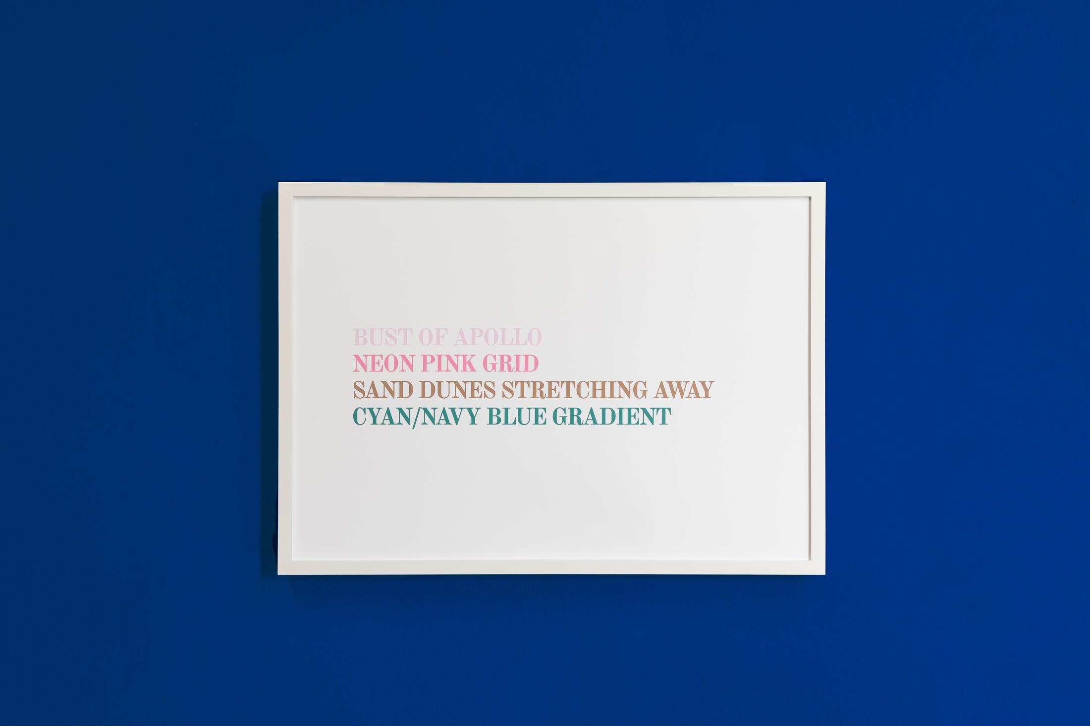 Exhibition View Duo Show «Valentin Hauri and Rhea Myers; view on Rhea Myers, Tokens Equals Text 4, 2022, Silkscreen on Paper, Edition of 32, 29.7 x 42 cm» at Last Tango, Zurich, 2022 / Photo: Kilian Bannwart / Courtesy: the artist and Last Tango