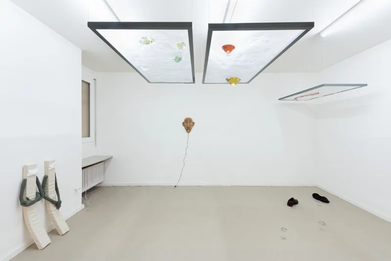 Exhibition View Duo Show «The most beautiful mistake in the world» at Sonnenstube, Lugano, 2022 / Photo: Mattia Angelini / Courtesy: the artists and Sonnenstube