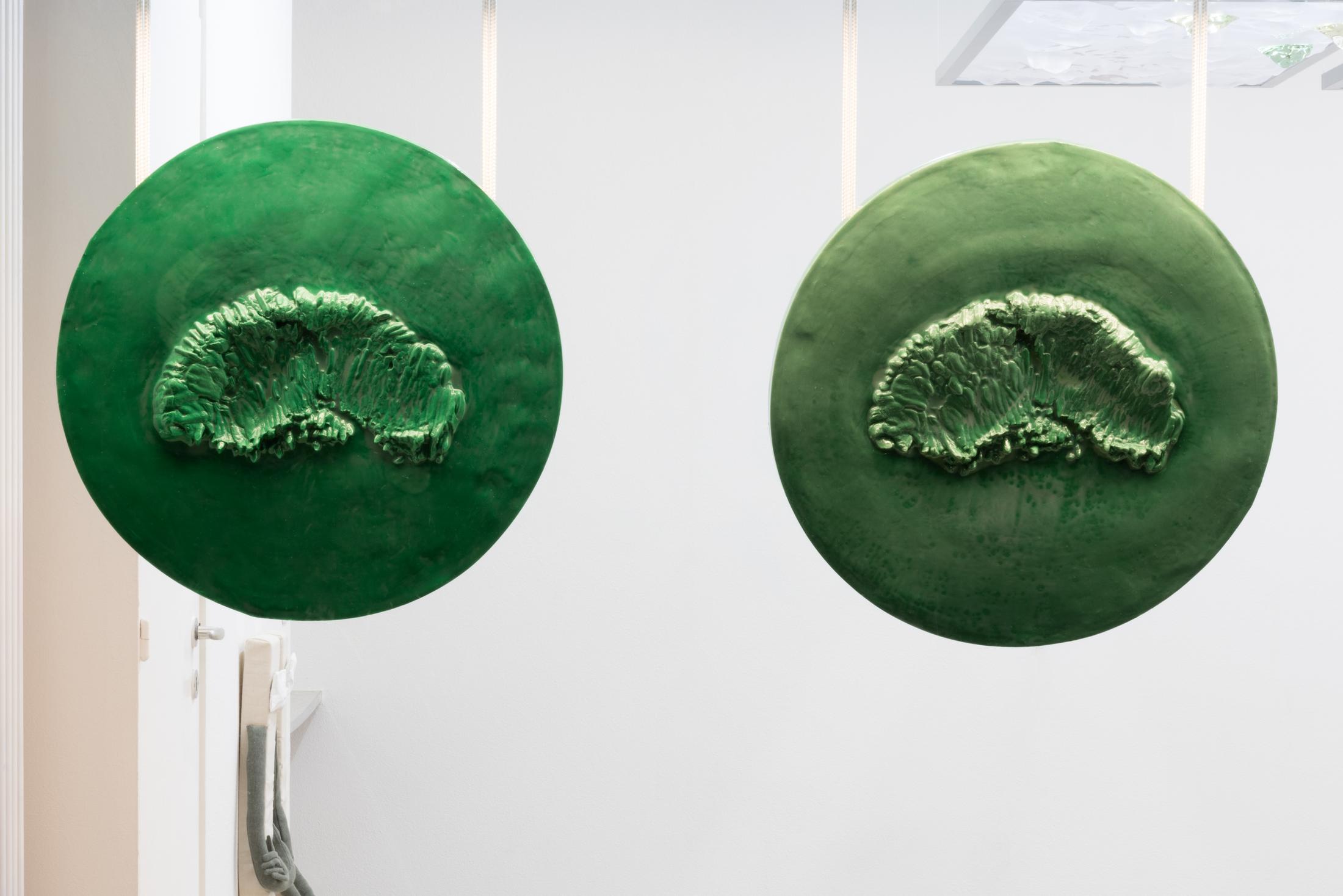 Exhibition View Duo Show «The most beautiful mistake in the world; view on Valentina Pini, In the glare of sun, 2022» at Sonnenstube, Lugano, 2022 / Photo: Mattia Angelini / Courtesy: the artists and Sonnenstube