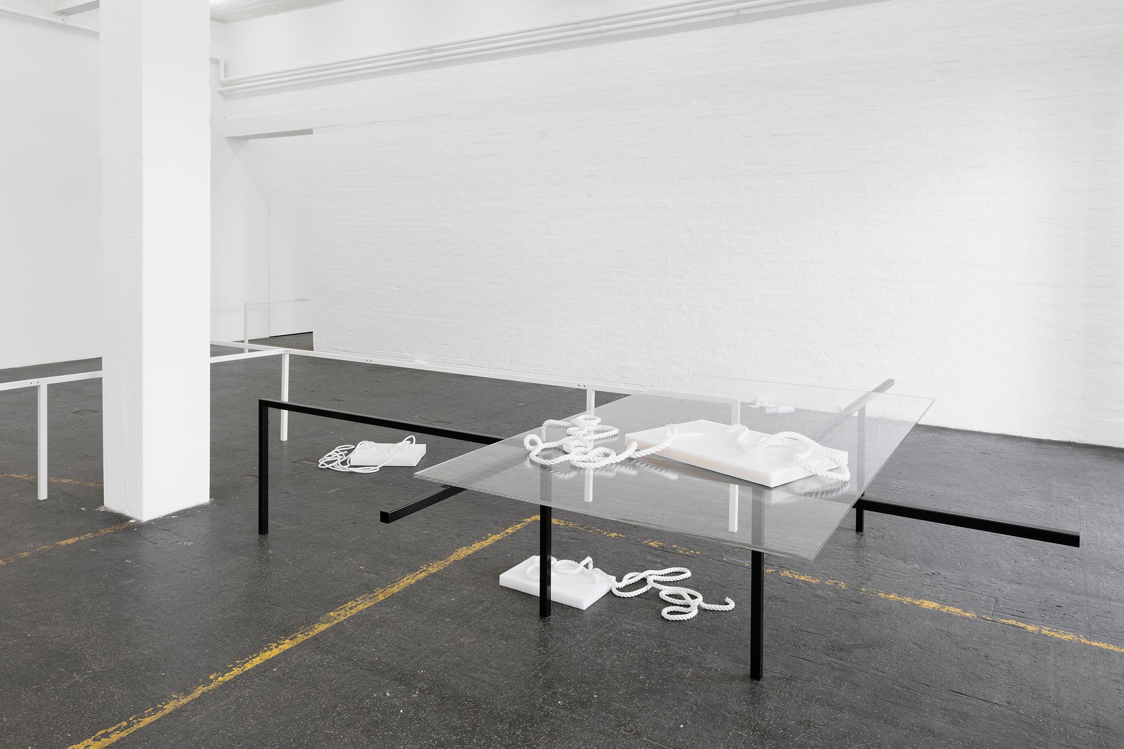 Exhibition View Valentina Stieger Soloshow «Indoor Life / view on Another Ambient System, 2018 (Detail); Casted Conditions, 2018 (Detail)» at Kunsthalle St. Gallen / Photo: Kunst Halle Sankt Gallen, Gunnar Meier / Courtesy: the artist and Galerie Stampa, Basel