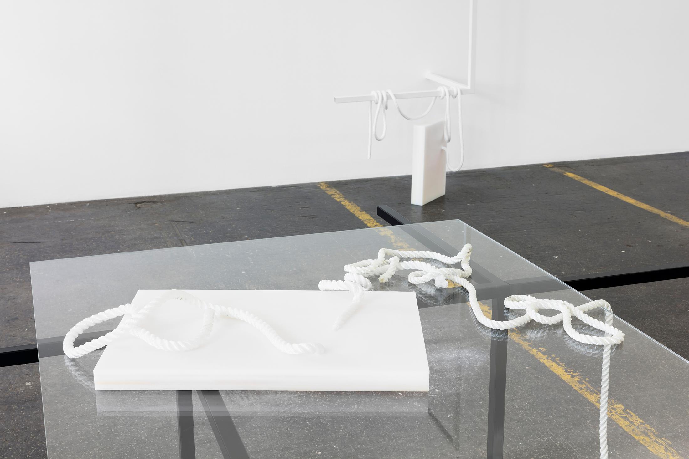 Exhibition View Valentina Stieger Soloshow «Indoor Life / view on Another Ambient System, 2018 (Detail); Casted Conditions, 2018 (Detail)» at Kunsthalle St. Gallen / Photo: Kunst Halle Sankt Gallen, Gunnar Meier / Courtesy: the artist and Galerie Stampa, Basel