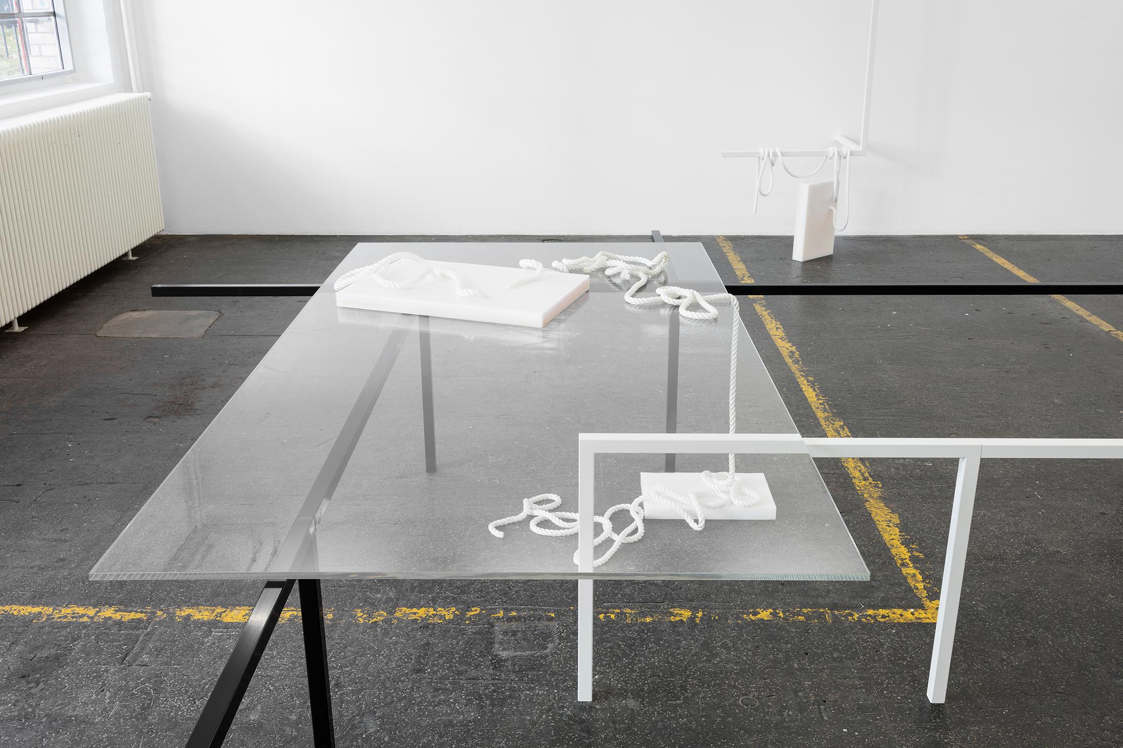 Exhibition View Valentina Stieger Soloshow «Indoor Life / view on Another Ambient System, 2018 (Detail); Casted Conditions, 2018 (Detail)» at Kunsthalle St. Gallen / Photo: Kunst Halle Sankt Gallen, Gunnar Meier / Courtesy: the artist and Galerie Stampa, Basel