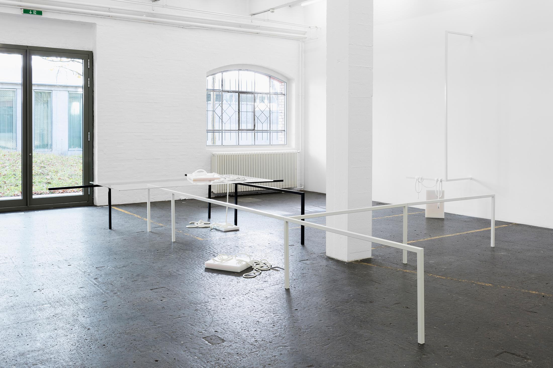 Exhibition View Valentina Stieger Soloshow «Indoor Life / view on Another Ambient System, 2018 (Detail); Casted Conditions, 2018 (Detail)» at Kunsthalle St. Gallen / Photo: Kunst Halle Sankt Gallen, Gunnar Meier / Courtesy: the artist and Galerie Stampa, Basel