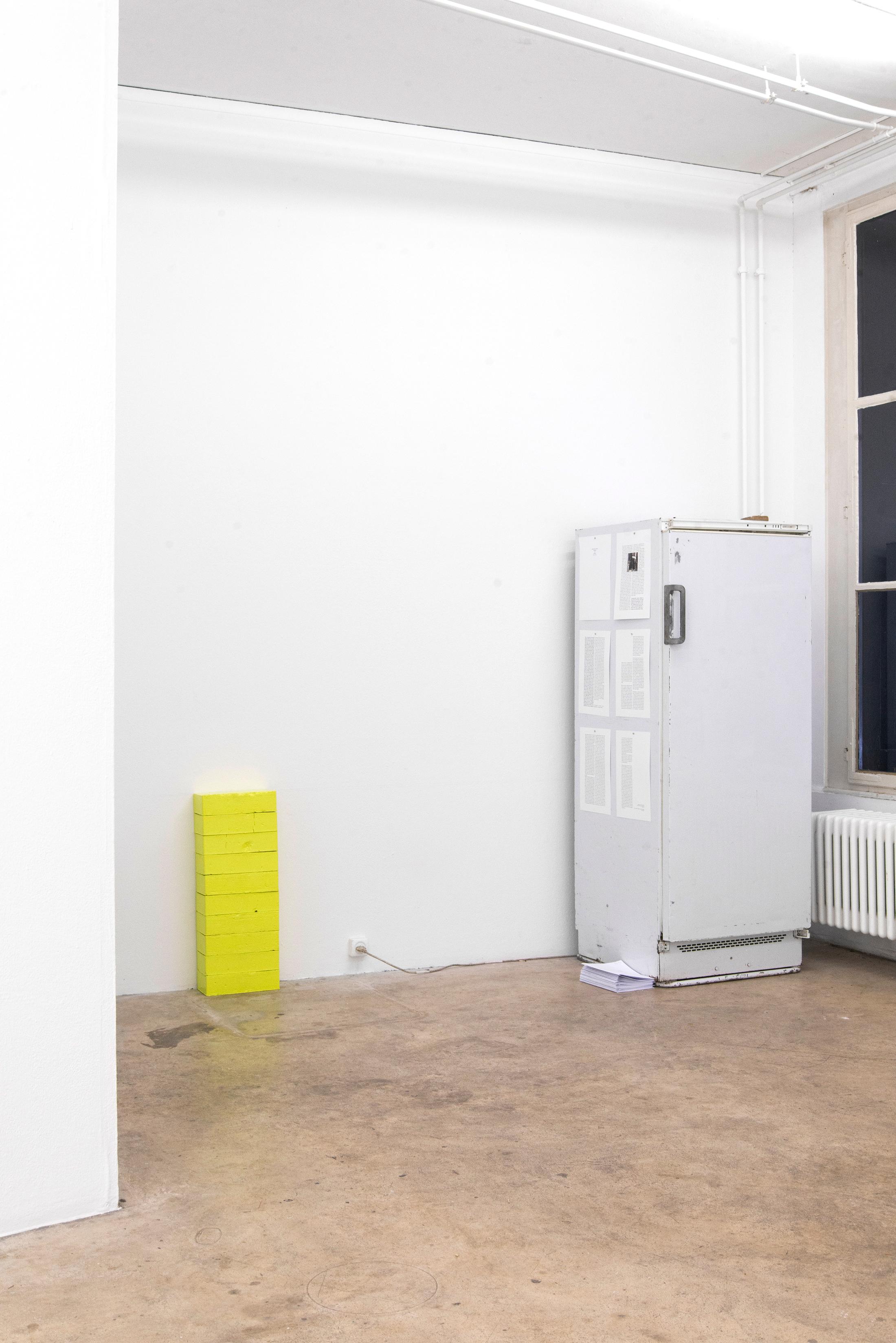 Exhibition View Valentina Triet Soloshow «Quader, Bricks, Loyalty, Heavenly Noblesse...» at Milieu, Bern, 2019 / Photo: Andreas Lumineau / Courtesy: the artist and Milieu, Bern