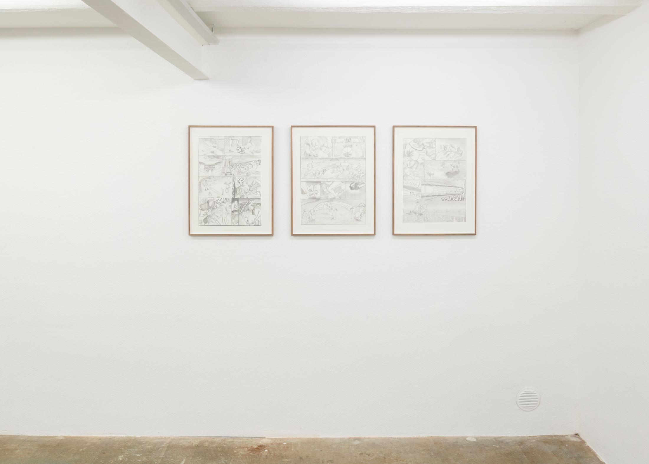 Exhibition View Groupshow «Everyday is in Eternity Bound; view on Vanessa Conte, Andrea Tries Out, Part 1, Part 2 and Part 3, all 2016» at WallRiss, Fribourg, 2019 / Courtesy: the artist and WallRiss