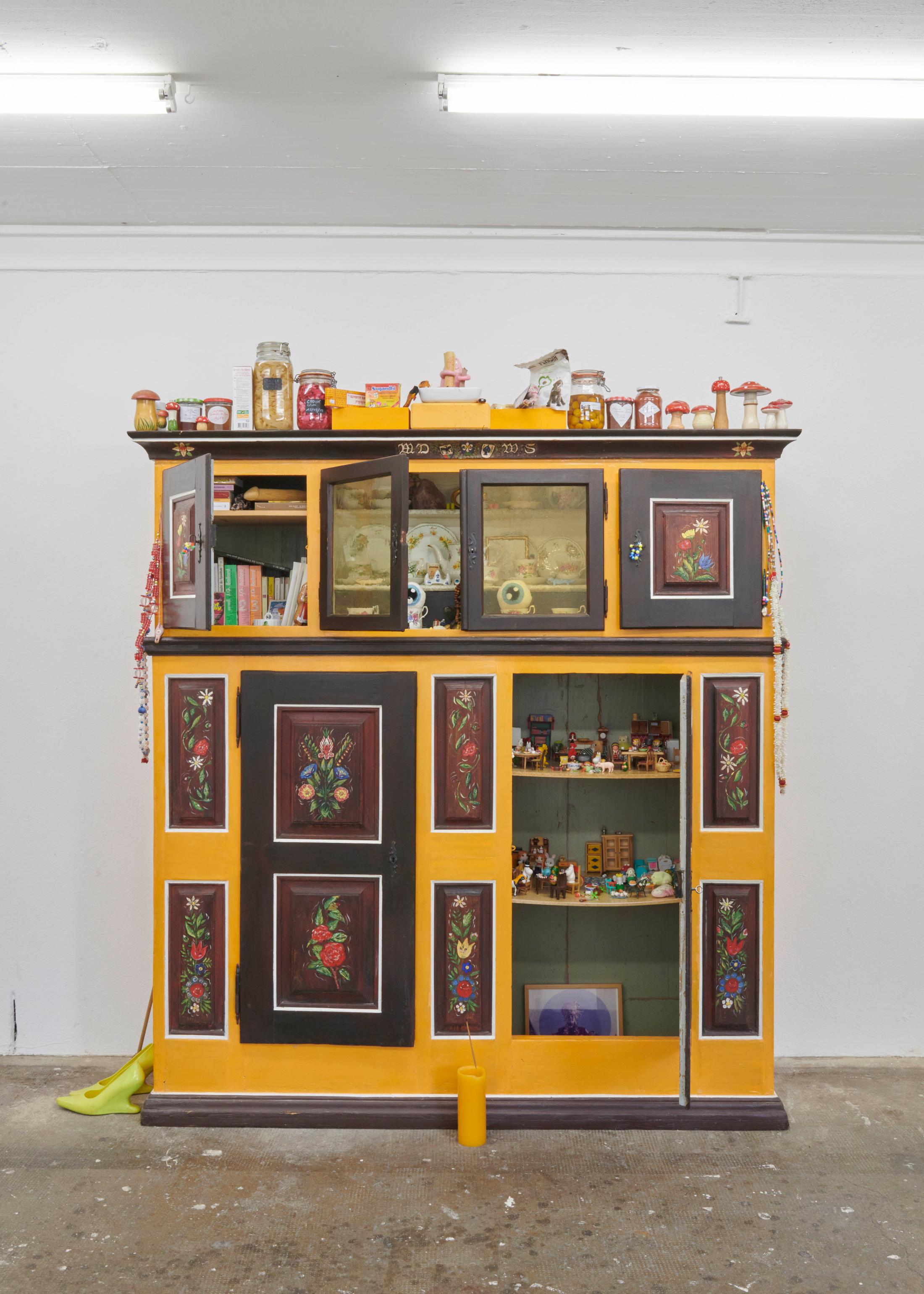Exhibition View Groupshow «Everyday is in Eternity Bound; view on Vidya Gastaldon, La joie sans objet (puja), 2019» at WallRiss, Fribourg, 2019 / Courtesy: the artist and WallRiss