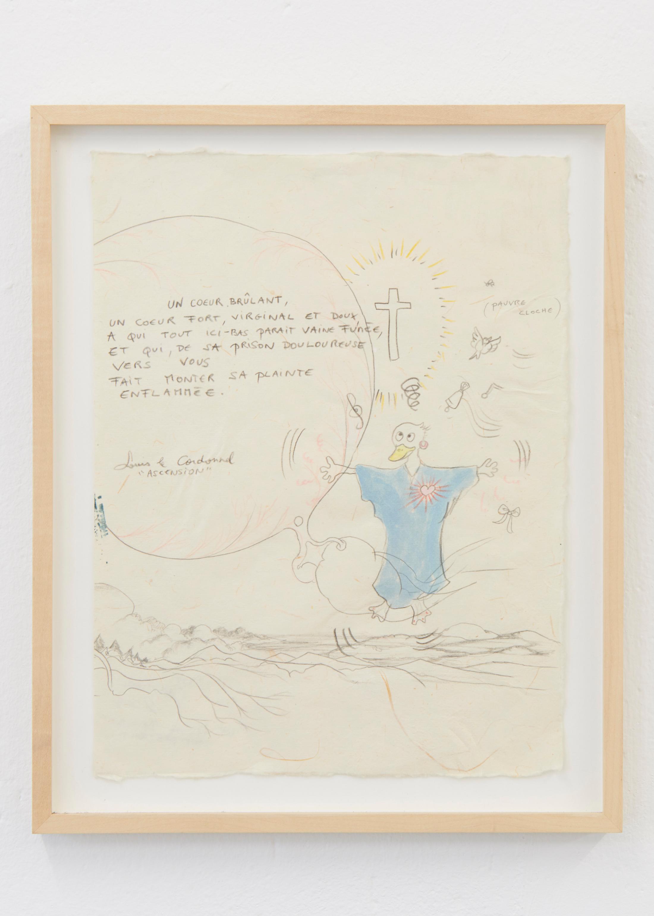 Exhibition View Groupshow «Everyday is in Eternity Bound; view on Vidya Gastaldon, Un coeur brûlant, autoportrait, 2008» at WallRiss, Fribourg, 2019 / Courtesy: the artist and WallRiss