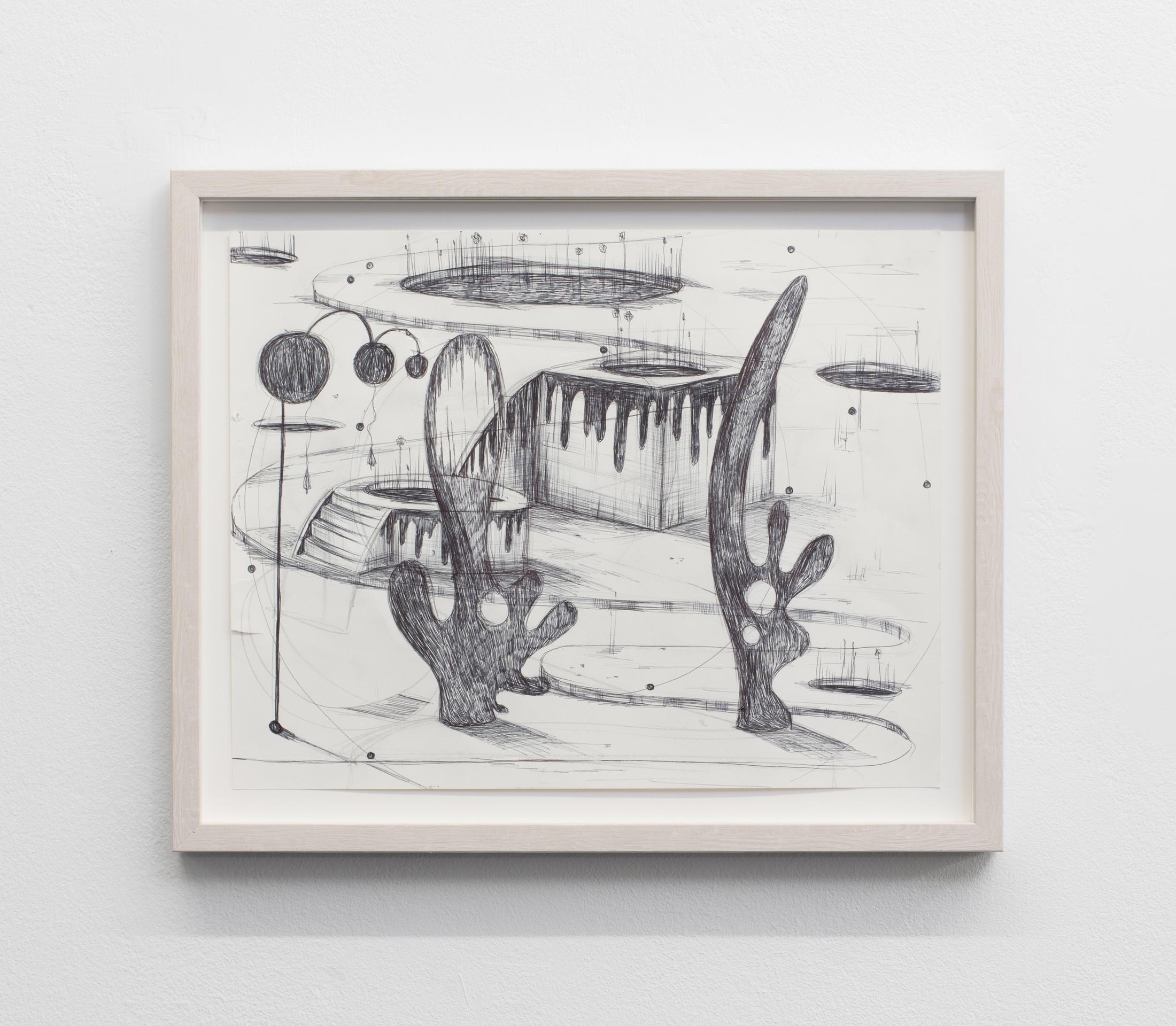 Exhibition View Veit Laurent Kurz "Drawing I (AOA Series), 2018" at Weiss Falk / Courtesy: Weiss Falk and the artist