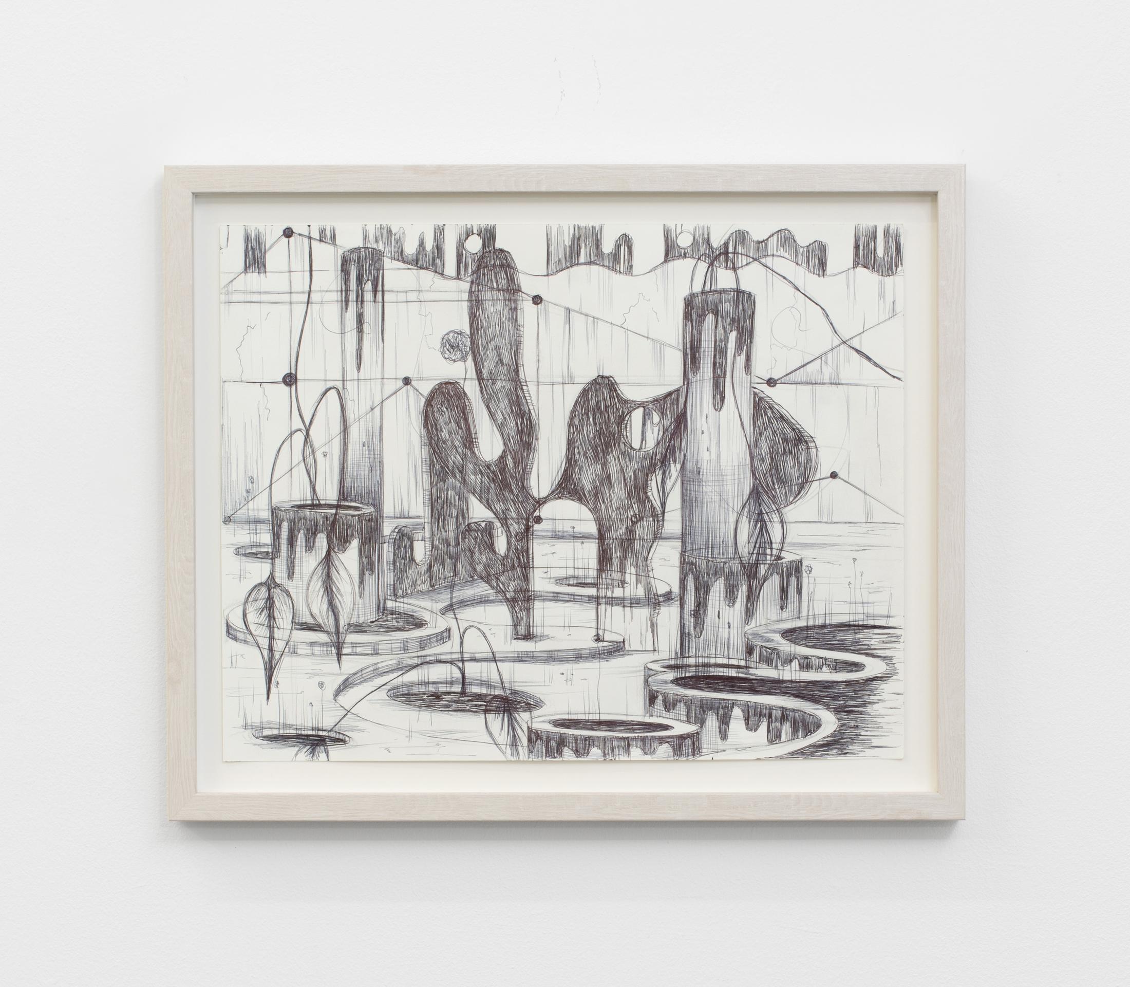 Exhibition View Veit Laurent Kurz "Drawing V (AOA Series), 2018" at Weiss Falk / Courtesy: Weiss Falk and the artist