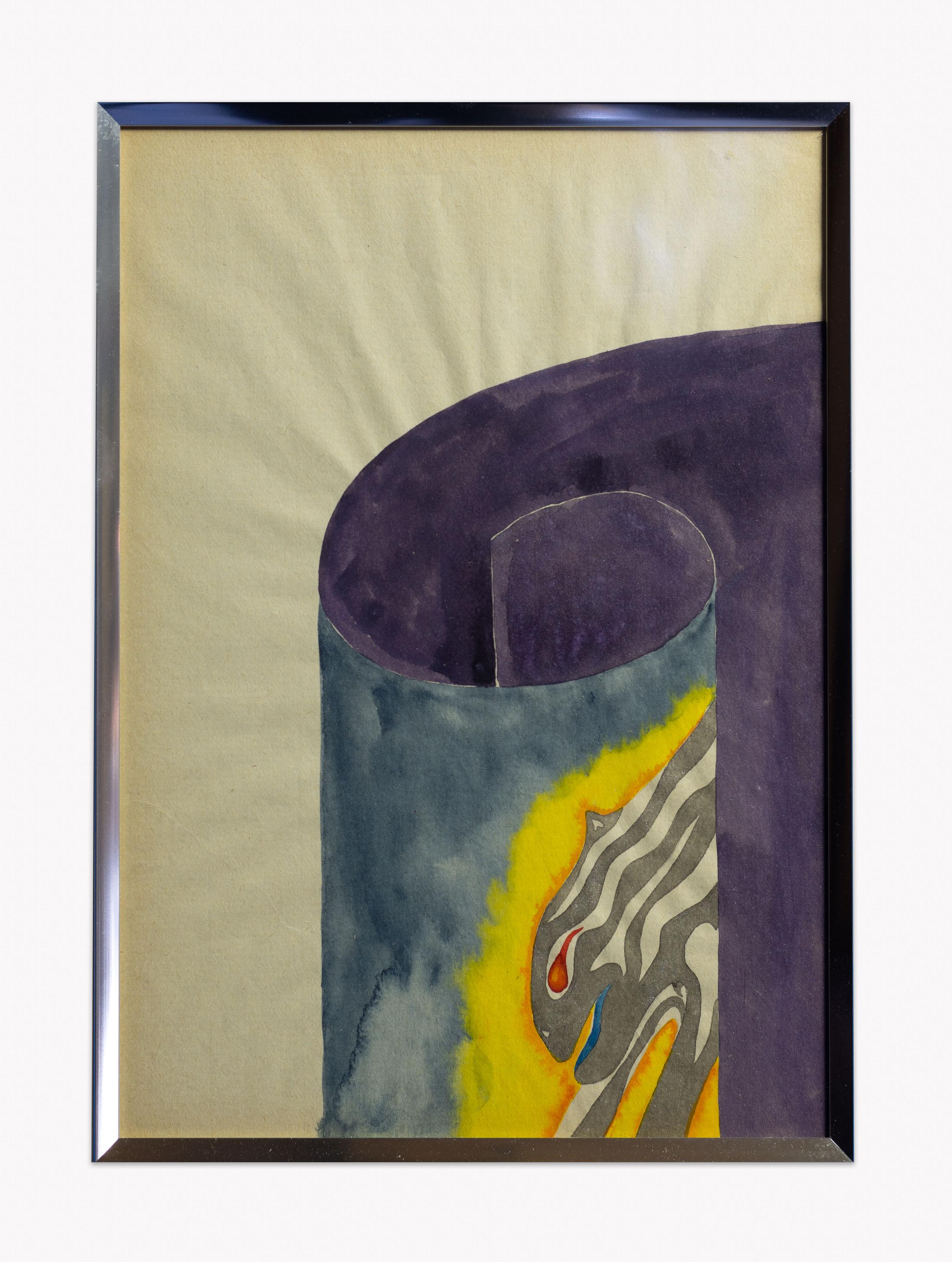 Exhibition View Groupshow «Watercolours, Chapter I; view on Daniele Milvio, Untitled, 2013, Watercolour on paper, 29.7 x 21 cm» at Weiss Falk, Basel, 2020 / Photo: Flavio Karrer / Courtesy: the artist and Weiss Falk