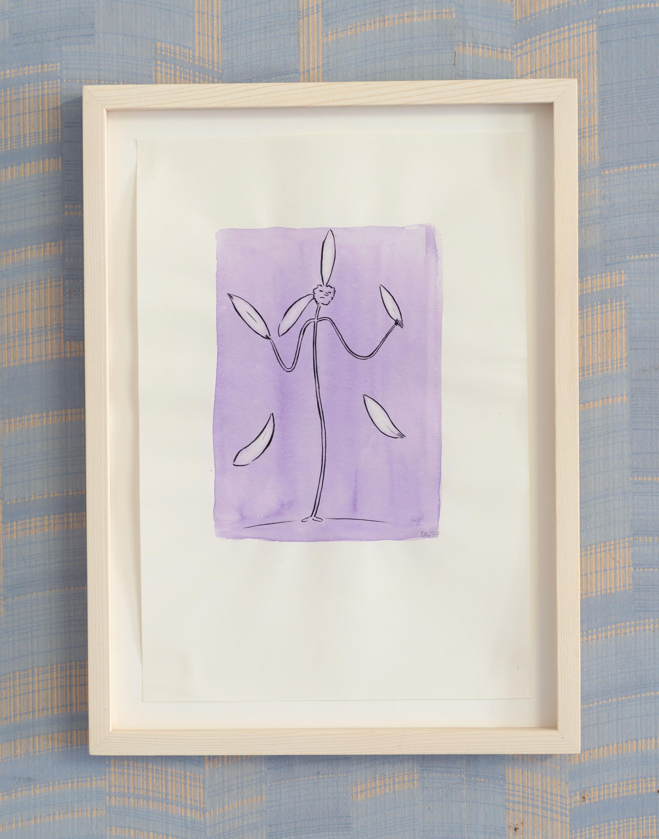 Exhibition View Groupshow «Watercolours, Chapter I; view on David Weiss *1946–†2012, Untitled (Quiet Nights), 1978, Watercolour and ink on paper, 23.5 x 16.5 cm» at Weiss Falk, Basel, 2020 / Photo: Flavio Karrer / Courtesy: the artist and Weiss Falk