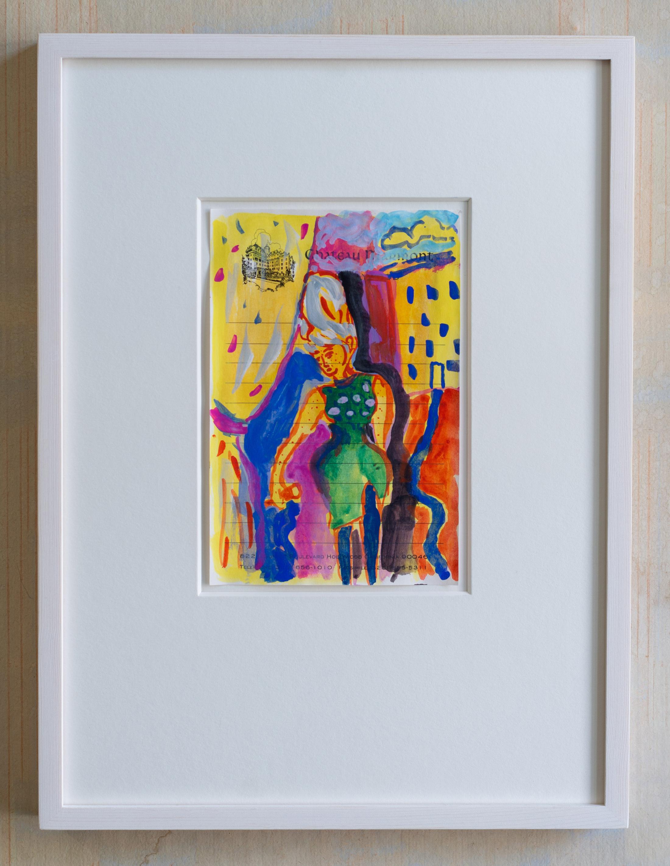 Exhibition View Groupshow «Watercolours, Chapter I; view on Emily Sundblad, Untitled, 2020, Gouache on paper, 15 x 10 cm» at Weiss Falk, Basel, 2020 / Photo: Flavio Karrer / Courtesy: the artist and Weiss Falk