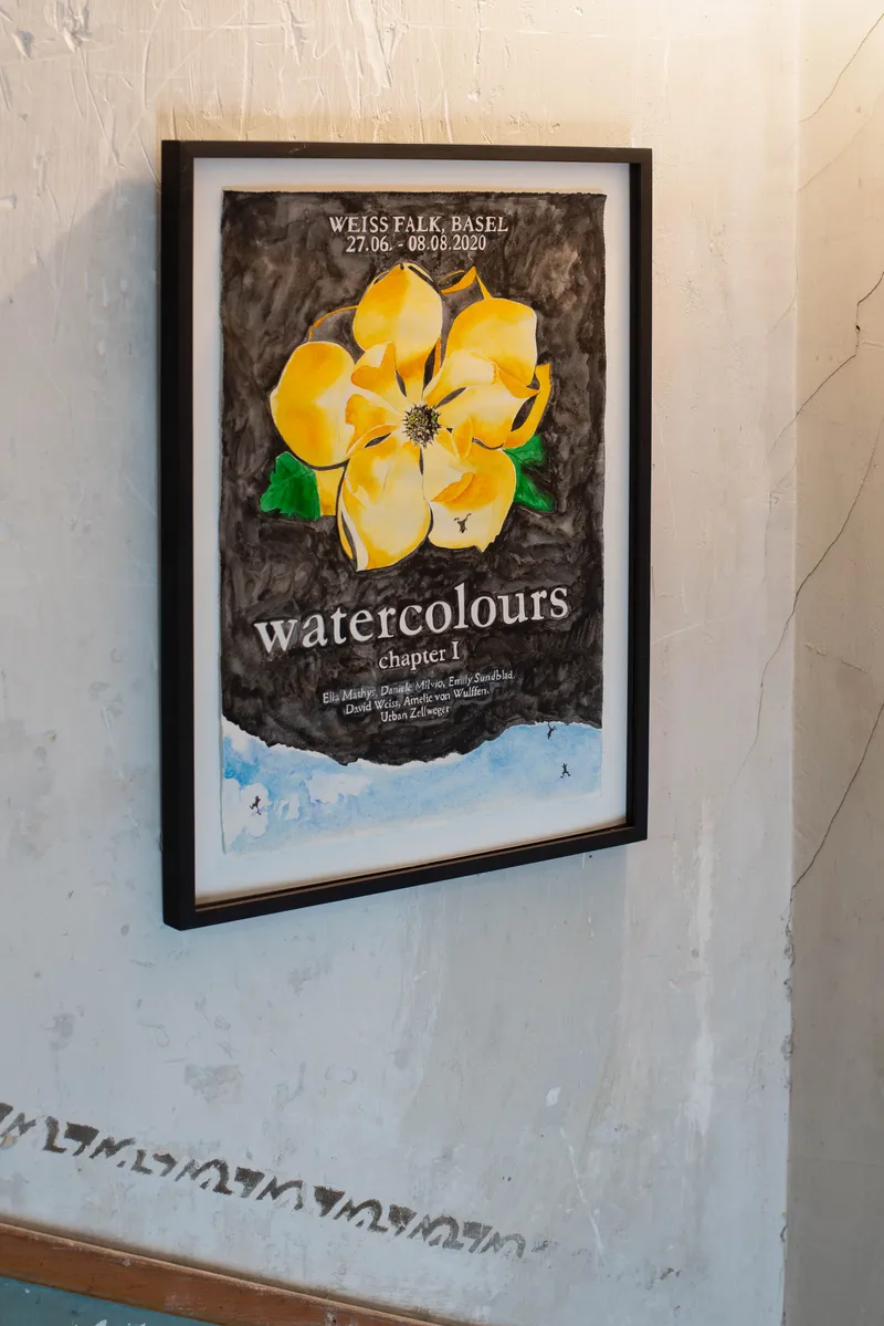 Exhibition View Groupshow «Watercolours, Chapter I» at Weiss Falk, Basel, 2020 / Photo: Flavio Karrer / Courtesy: the artists and Weiss Falk