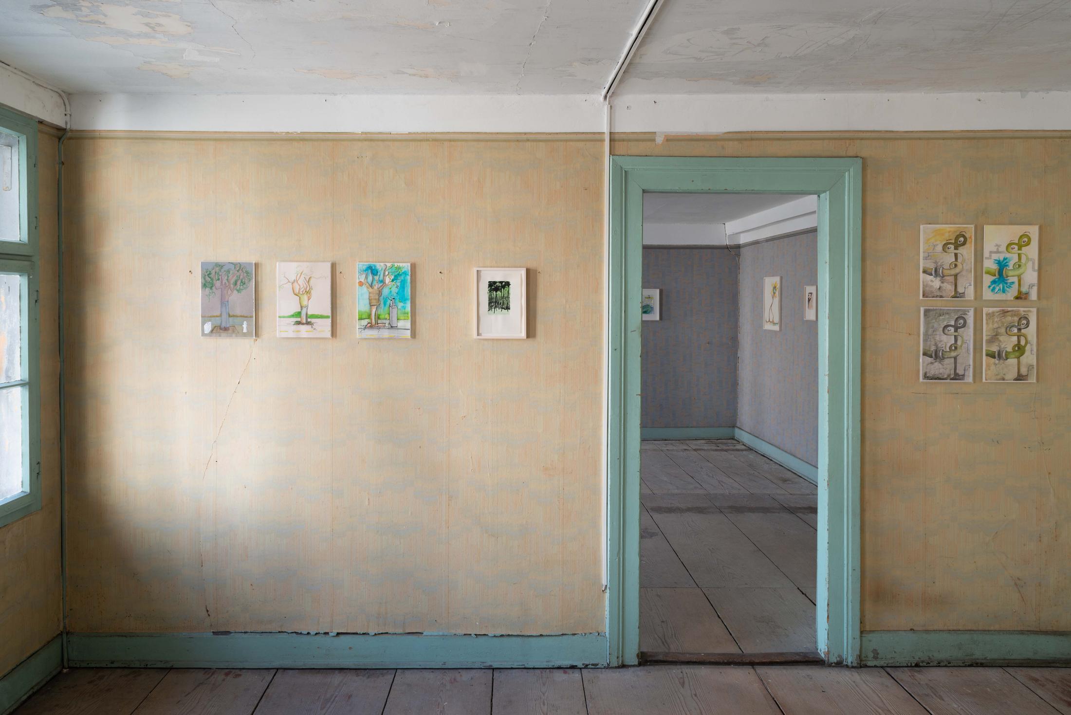 Exhibition View Groupshow «Watercolours, Chapter I» at Weiss Falk, Basel, 2020 / Photo: Flavio Karrer / Courtesy: the artists and Weiss Falk