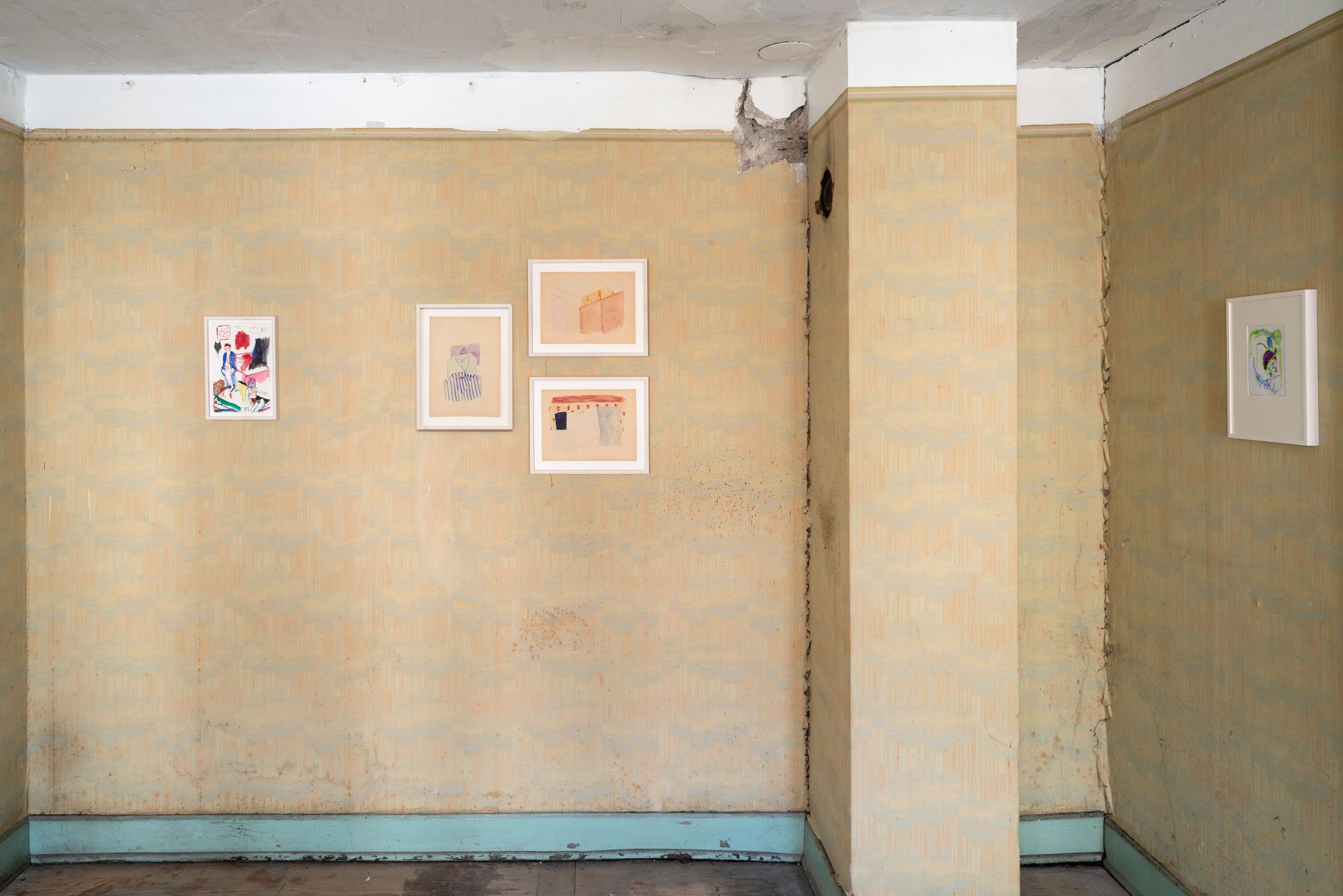 Exhibition View Groupshow «Watercolours, Chapter I» at Weiss Falk, Basel, 2020 / Photo: Flavio Karrer / Courtesy: the artists and Weiss Falk