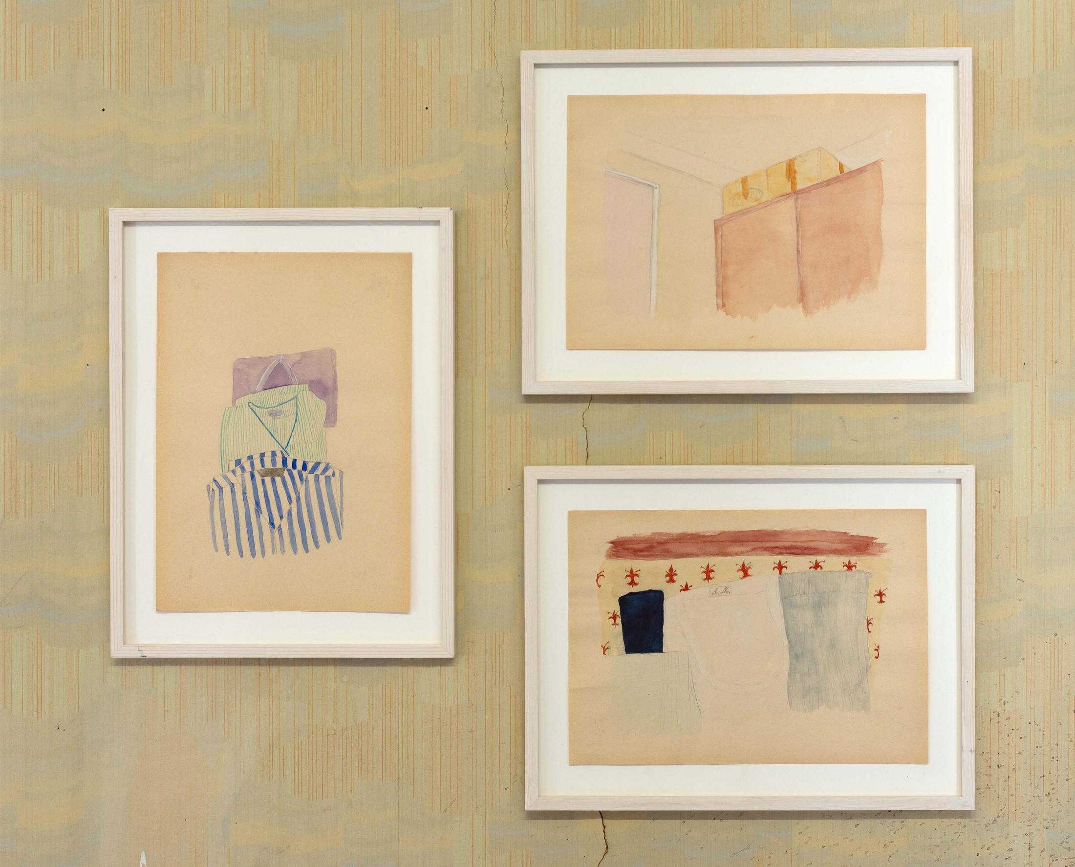 Exhibition View Groupshow «Watercolours, Chapter I» at Weiss Falk, Basel, 2020 / Photo: Flavio Karrer / Courtesy: the artists and Weiss Falk