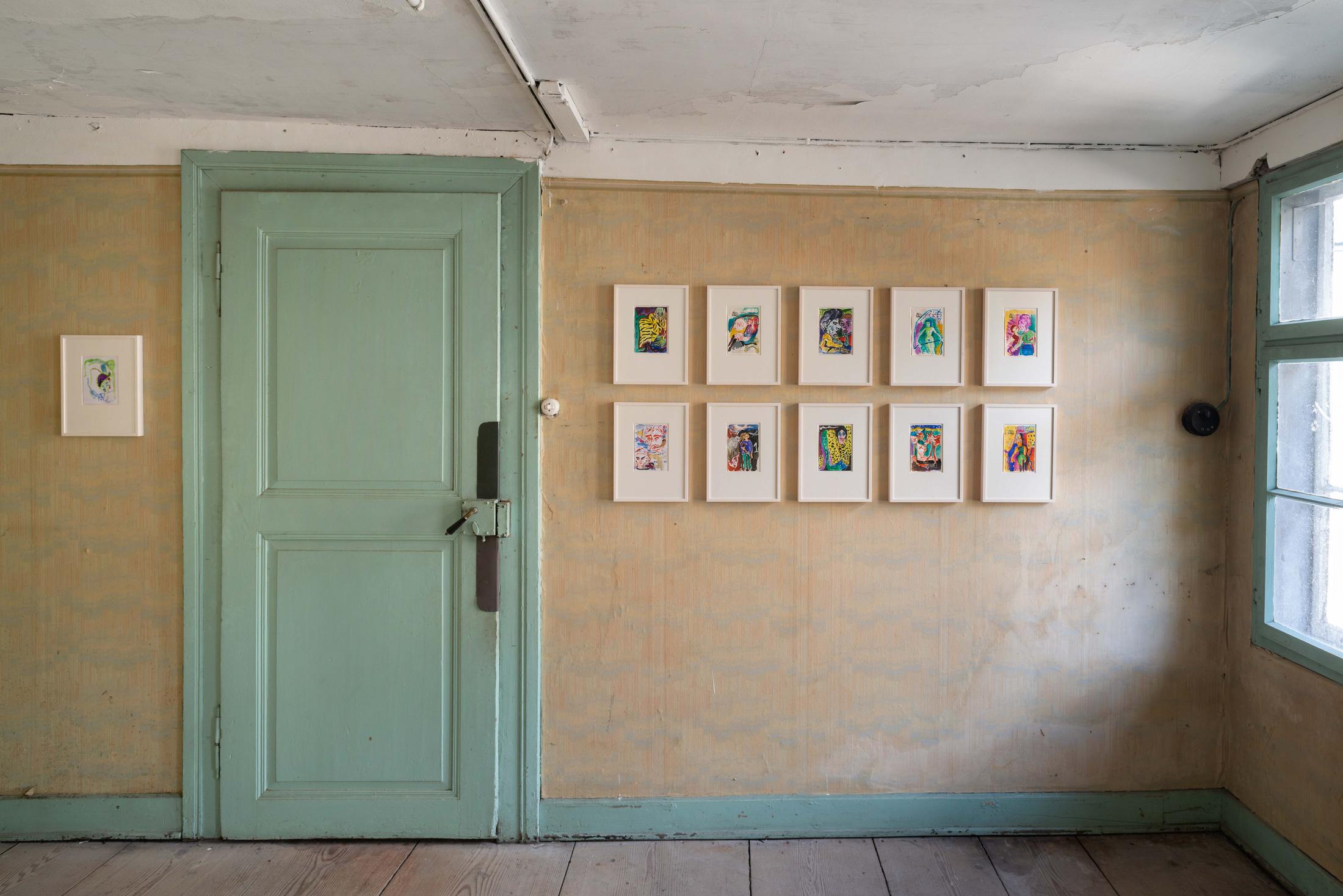 Exhibition View Groupshow «Watercolours, Chapter I» at Weiss Falk, Basel, 2020 / Photo: Flavio Karrer / Courtesy: the artists and Weiss Falk