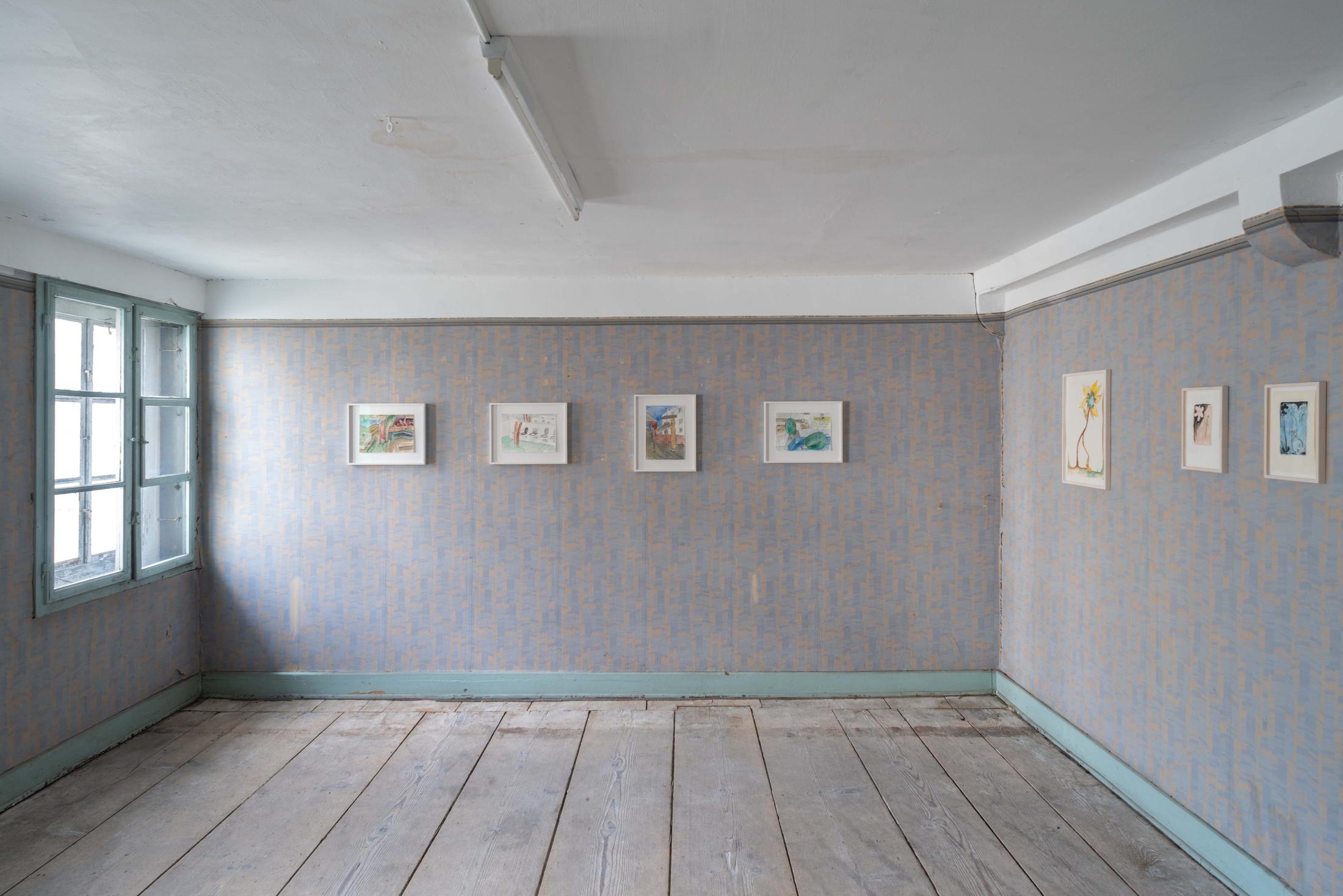 Exhibition View Groupshow «Watercolours, Chapter I» at Weiss Falk, Basel, 2020 / Photo: Flavio Karrer / Courtesy: the artists and Weiss Falk