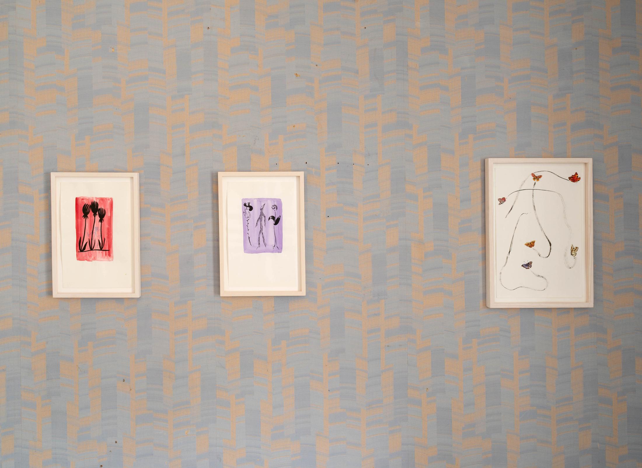 Exhibition View Groupshow «Watercolours, Chapter I» at Weiss Falk, Basel, 2020 / Photo: Flavio Karrer / Courtesy: the artists and Weiss Falk