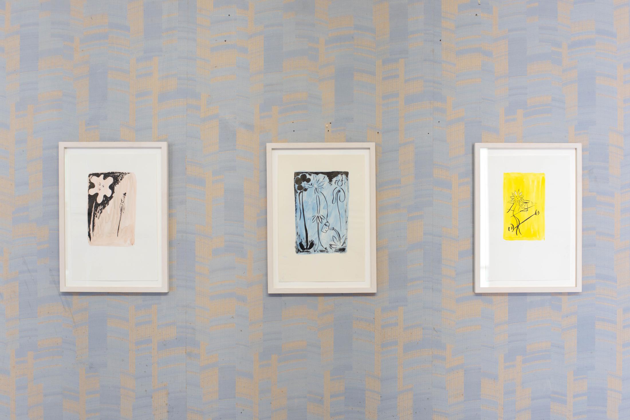 Exhibition View Groupshow «Watercolours, Chapter I» at Weiss Falk, Basel, 2020 / Photo: Flavio Karrer / Courtesy: the artists and Weiss Falk