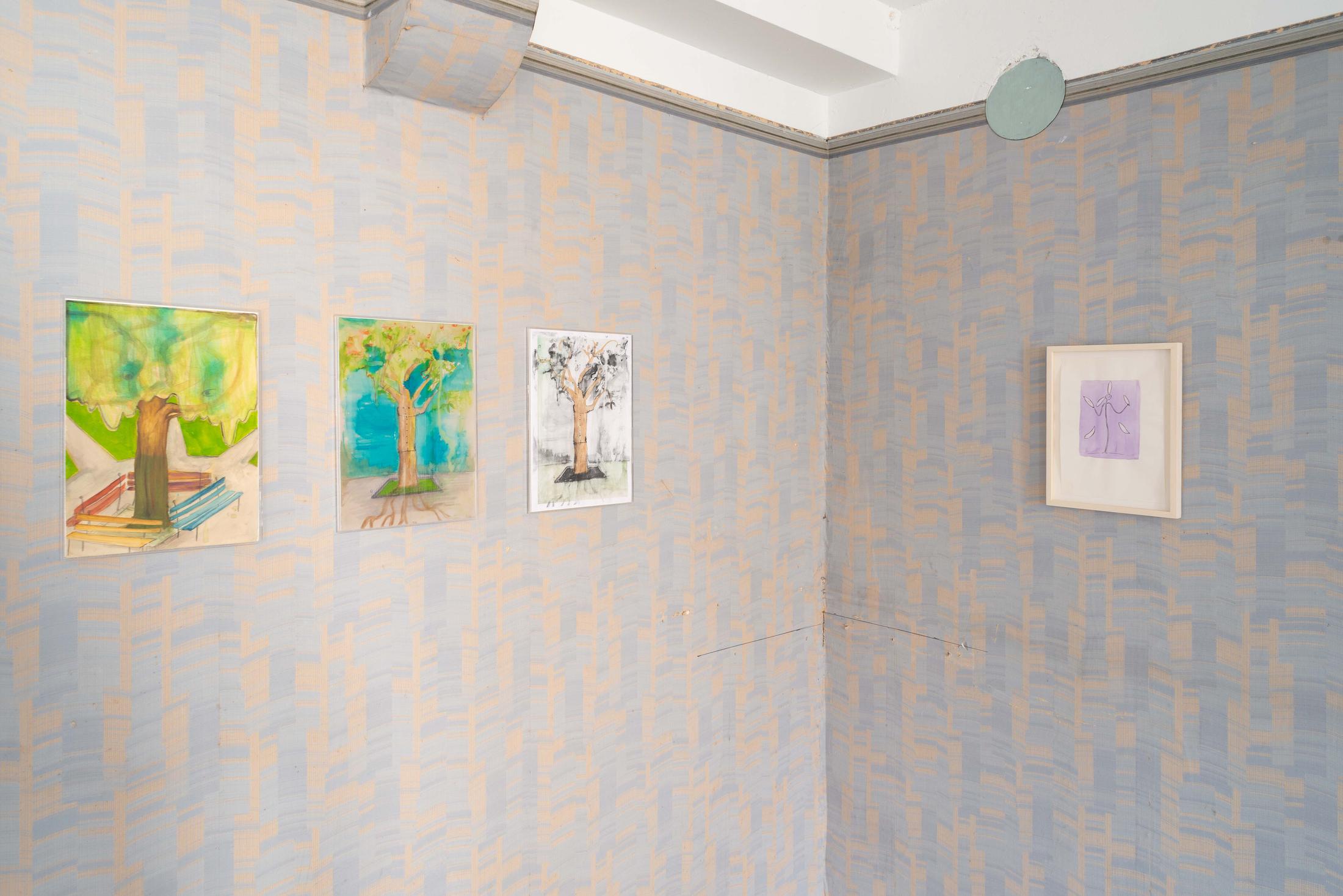Exhibition View Groupshow «Watercolours, Chapter I» at Weiss Falk, Basel, 2020 / Photo: Flavio Karrer / Courtesy: the artists and Weiss Falk