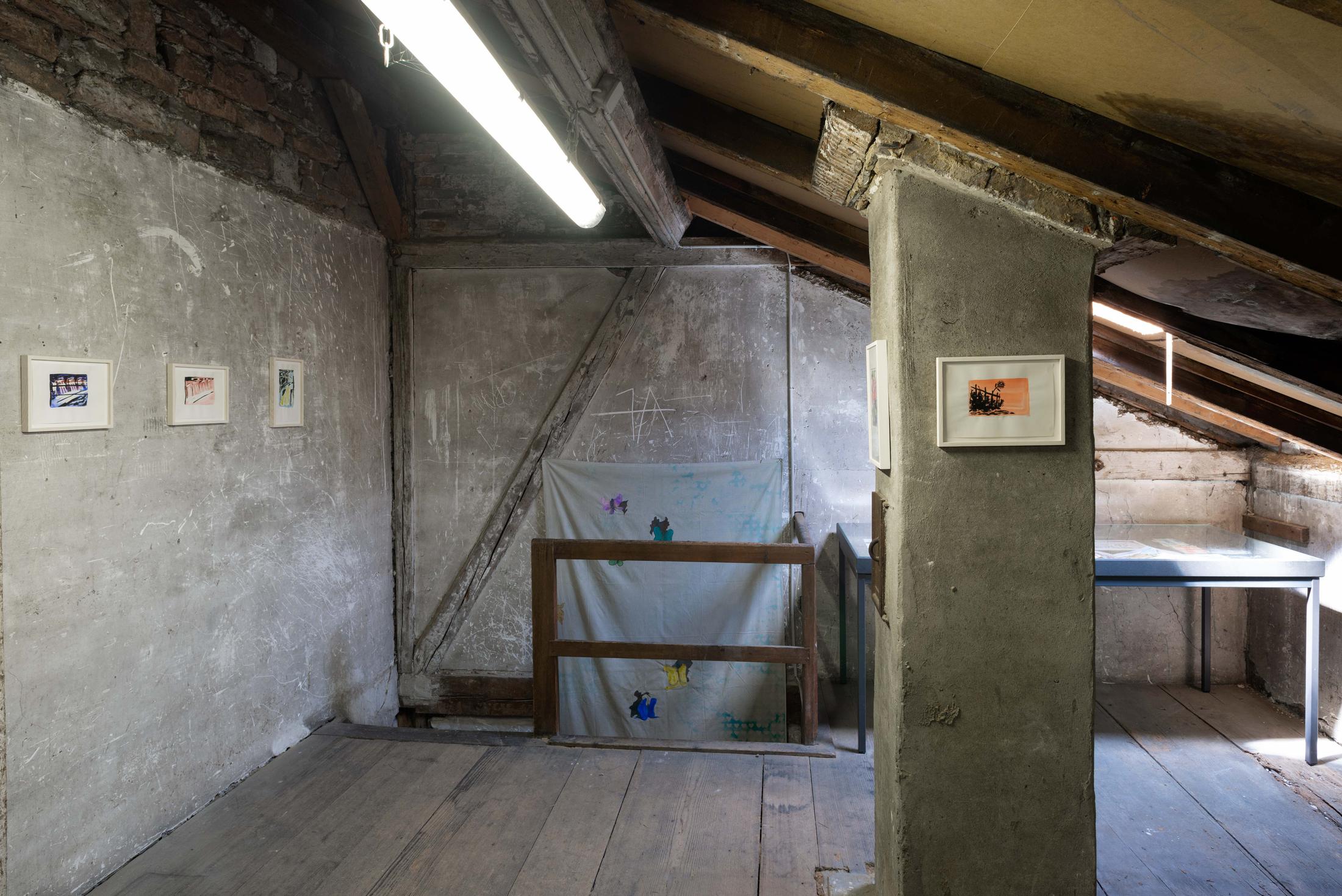 Exhibition View Groupshow «Watercolours, Chapter I» at Weiss Falk, Basel, 2020 / Photo: Flavio Karrer / Courtesy: the artists and Weiss Falk