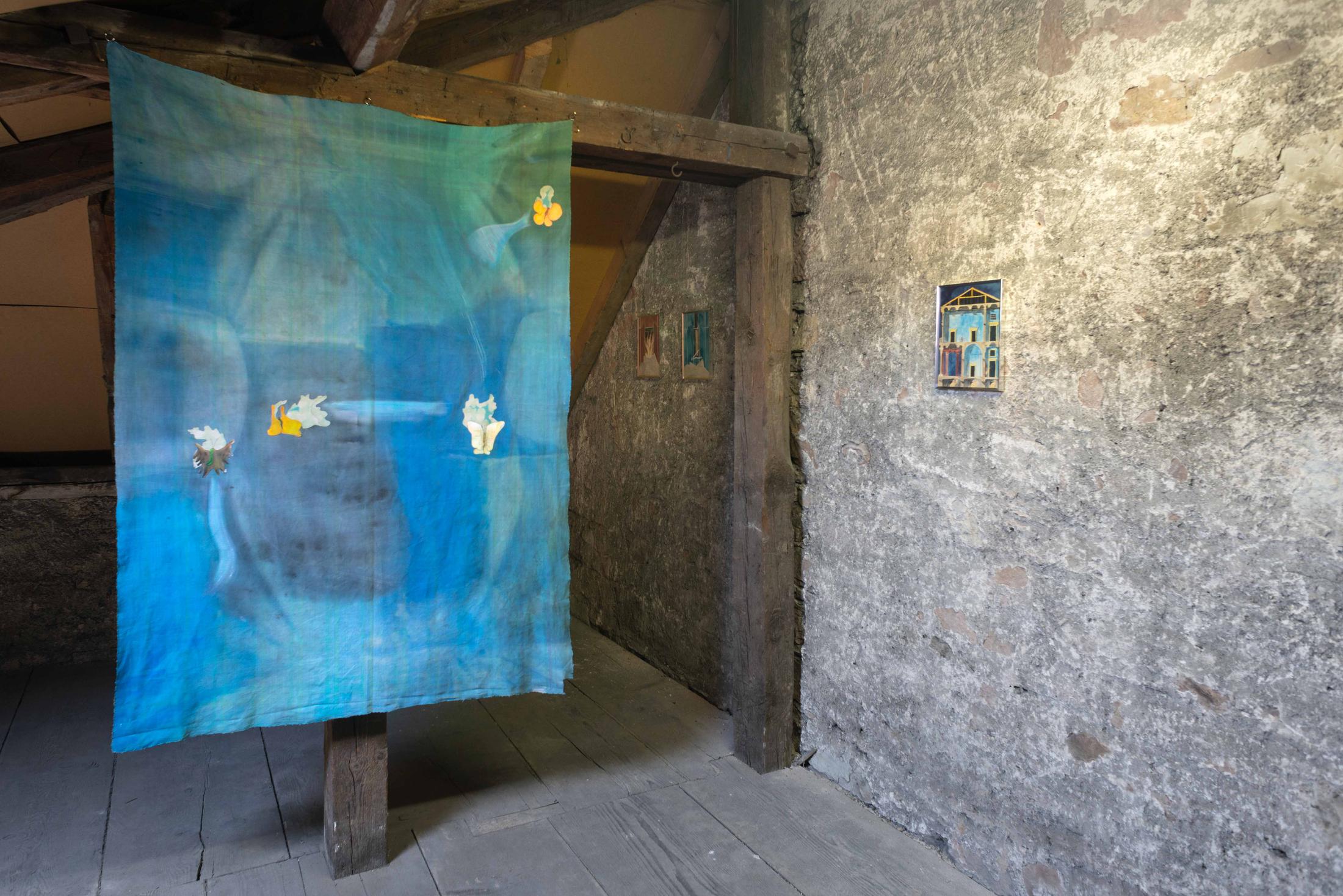 Exhibition View Groupshow «Watercolours, Chapter I» at Weiss Falk, Basel, 2020 / Photo: Flavio Karrer / Courtesy: the artists and Weiss Falk