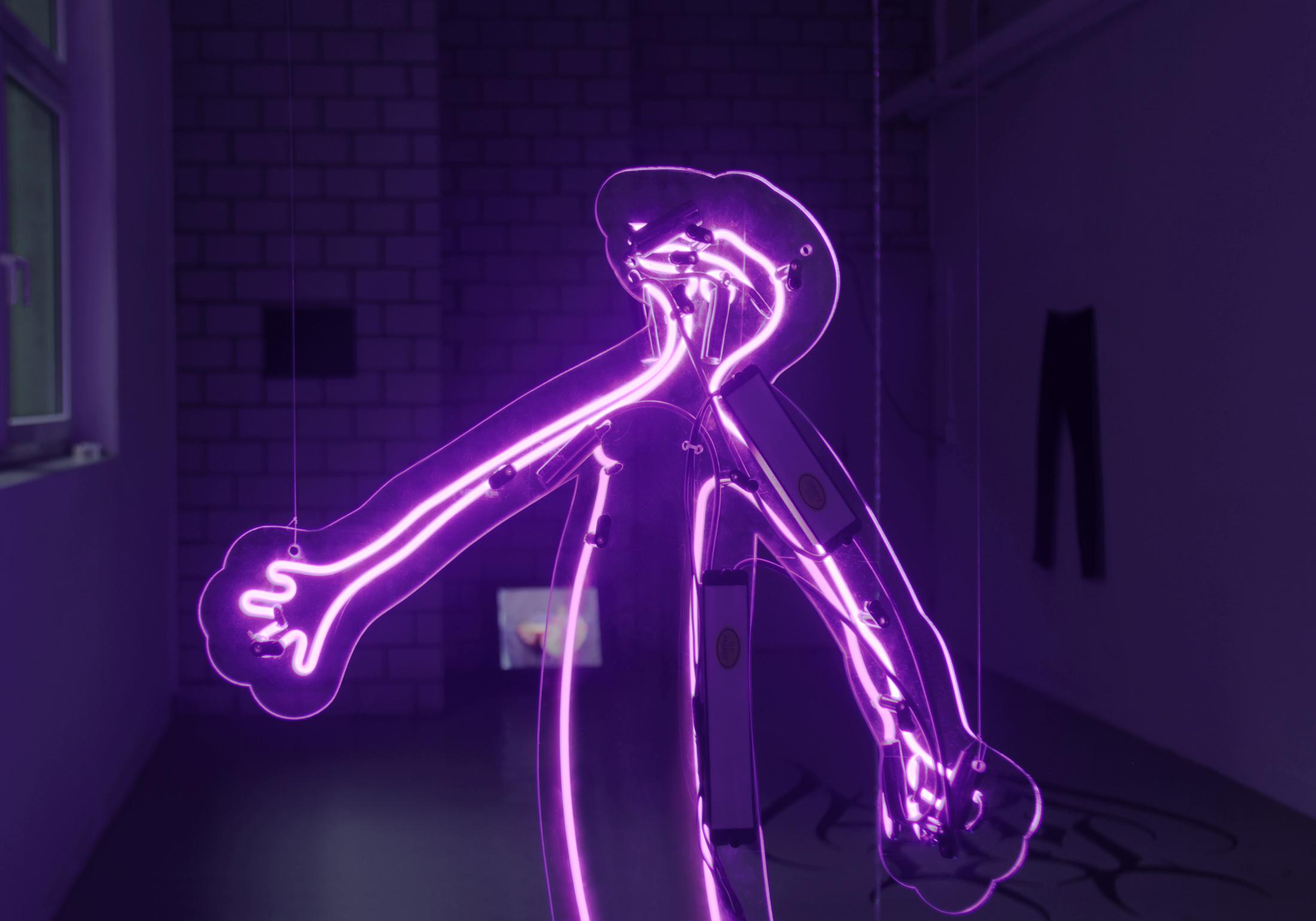 Exhibition View Group Show «What does Anything mean? Basically; view on Ruiz Stephinson, guardian (maybe dreaming may be dead), 2022» at Sgomento, Zurich, 2022 / Photo: SZ / Courtesy: the artists and Sgomento