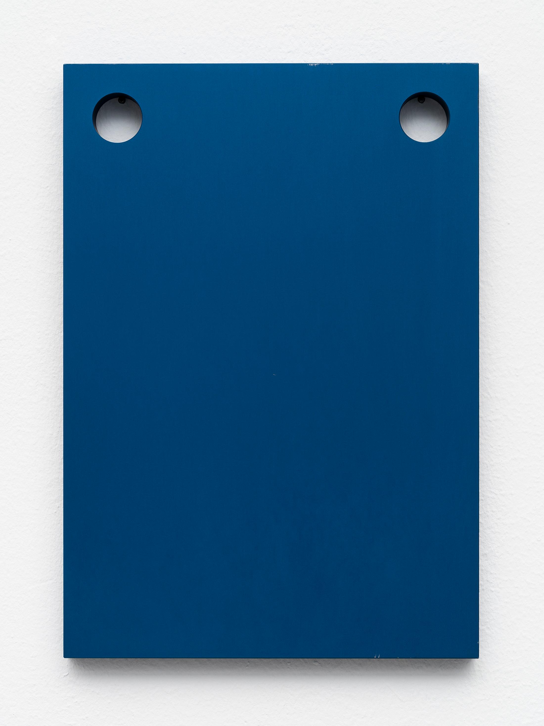 Exhibition View Groupshow «When color becomes form; view on Raphael Hefti, The Speech Of The Bleach, 2020, Anodized aluminium, 30 x 21 x 2 cm, edition of 18 unique works» at VFO, Zurich, 2020 / Photo: Bernhard Strauss / Courtesy: the artists and VFO