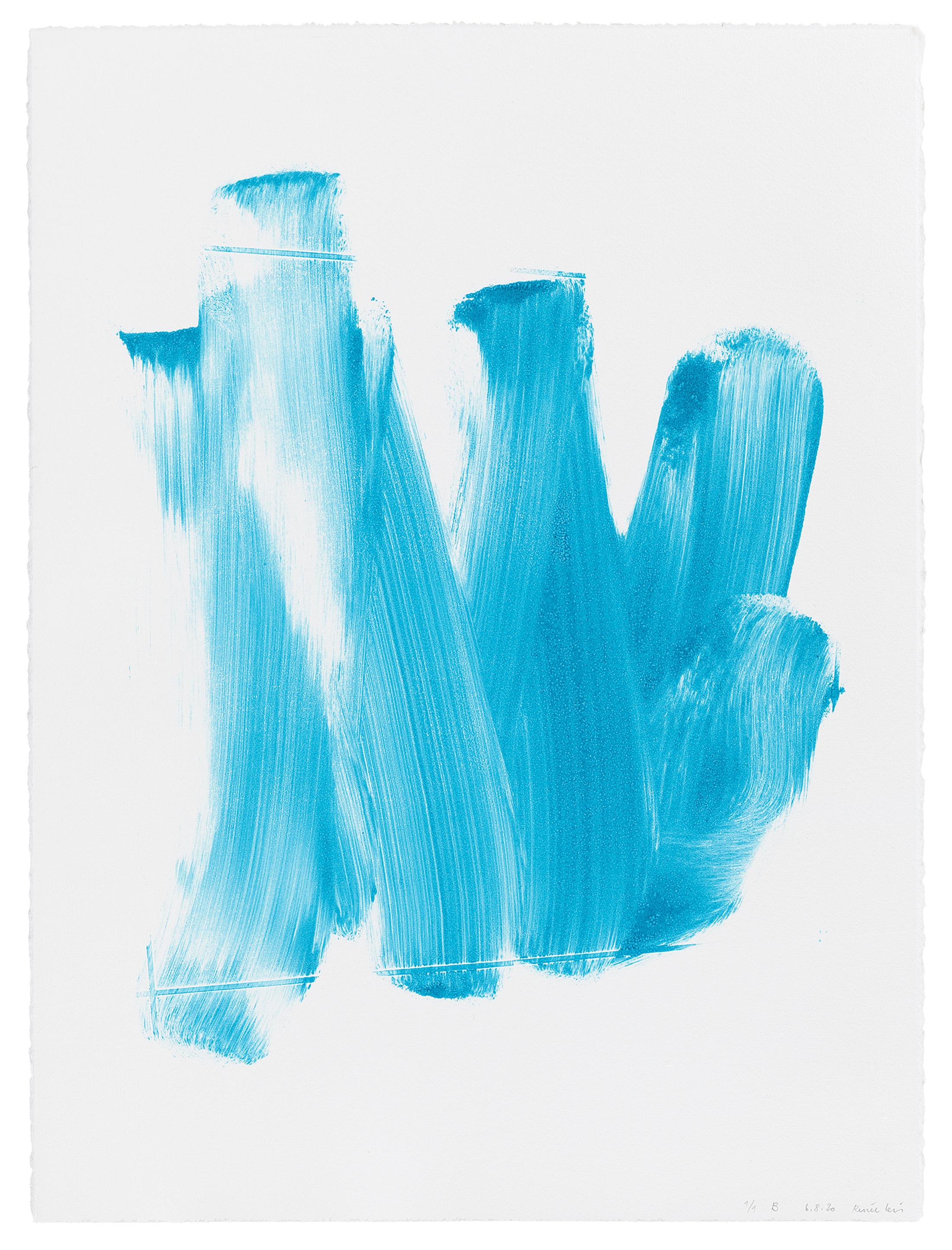 Exhibition View Groupshow «When color becomes form; view on Renée Levi, 06.08.20, 2020, 75x55 cm, Monotype, 27» at VFO, Zurich, 2020 / Photo: Bernhard Strauss / Courtesy: the artists and VFO