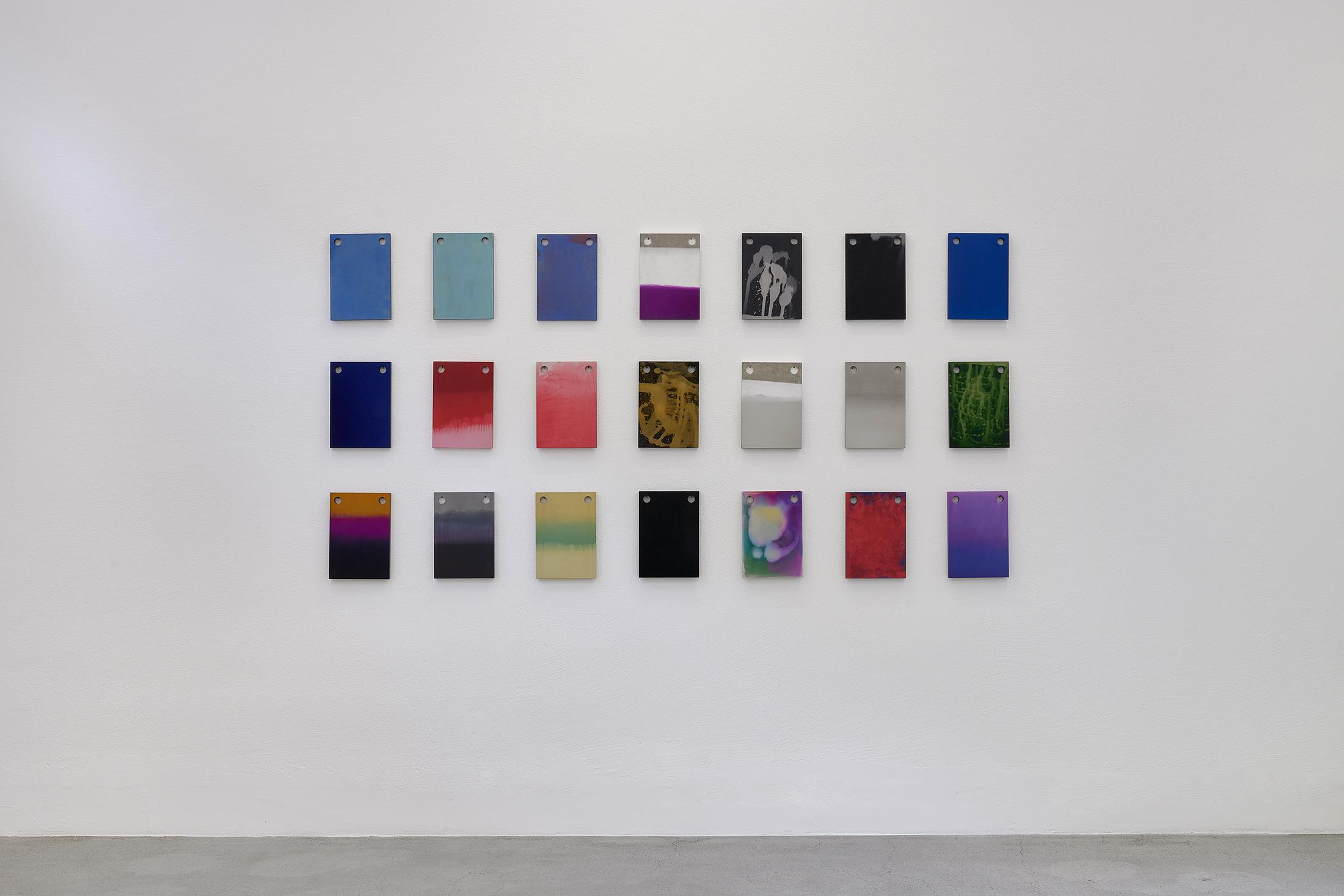 Exhibition View Groupshow «When color becomes form; view on Raphael Hefti, The Speech Of The Bleach, 2020» at VFO, Zurich, 2020 / Photo: Bernhard Strauss / Courtesy: the artists and VFO