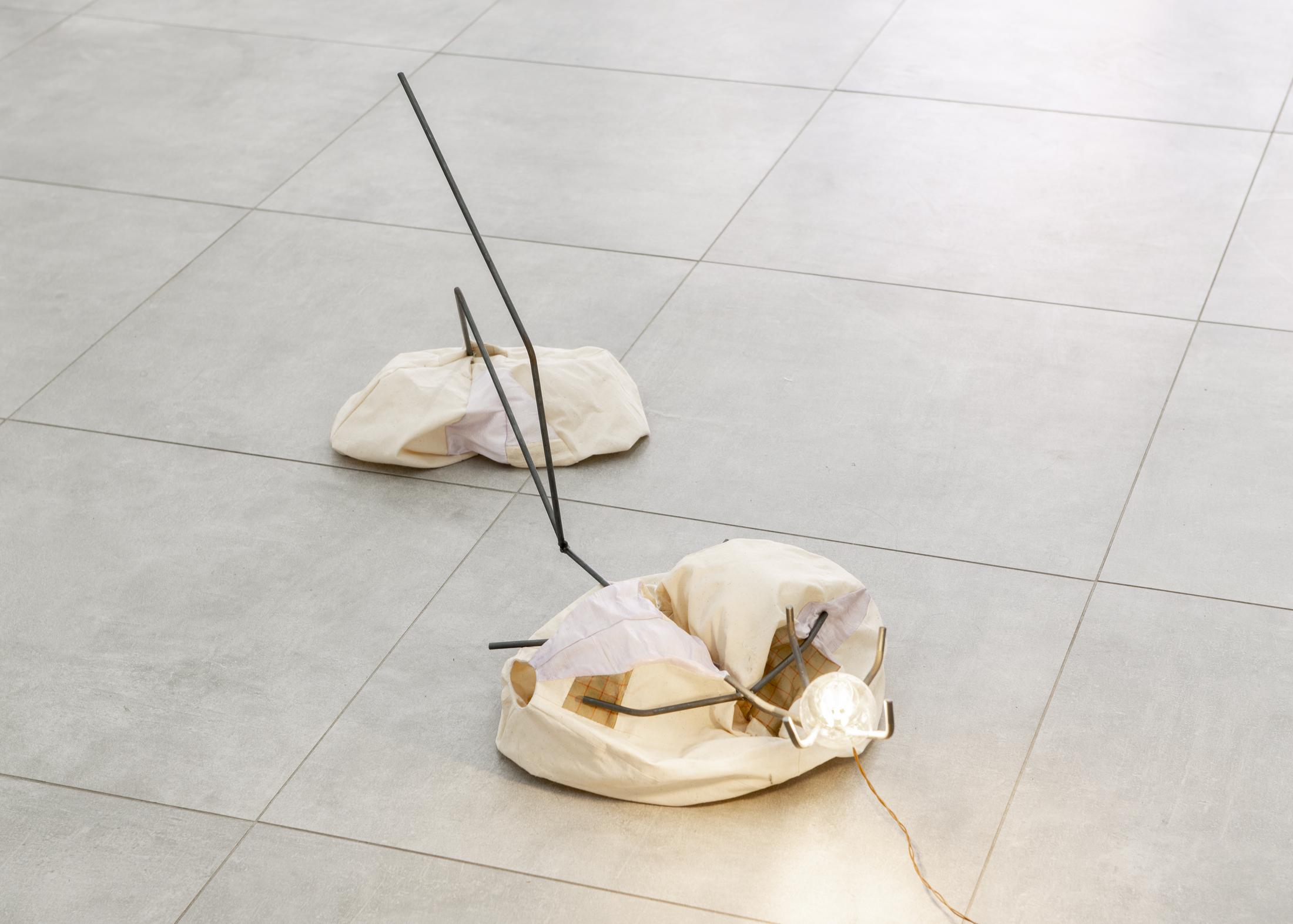 Exhibition View Group Show «Why do we say a house burns down, when the fire is burning up?; view on Karolin Braegger, One Skin Too Few, 2022» at All Stars, Lausanne, 2022 / Photo: Simon Rimaz / Courtesy: the artist and All Stars