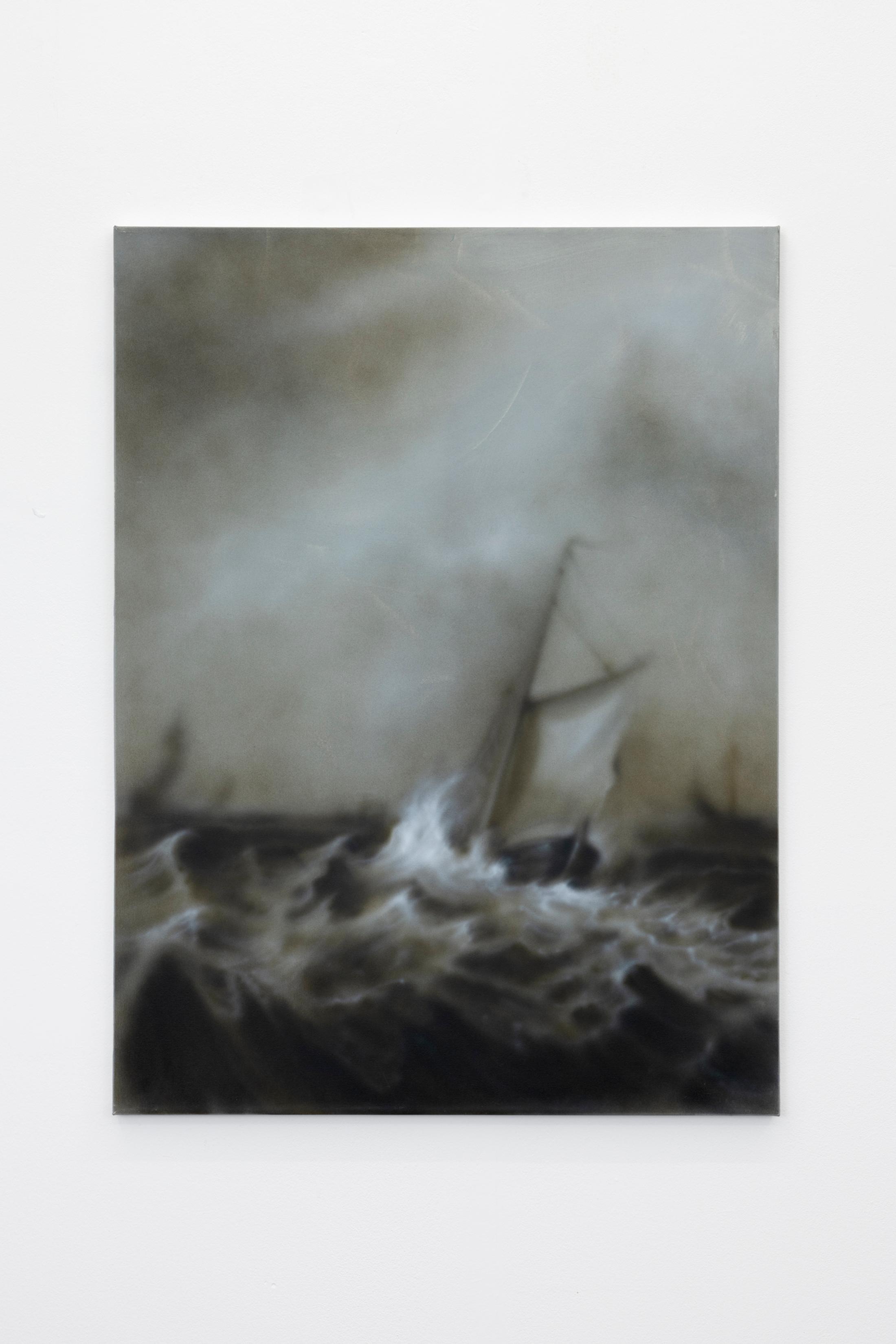 Exhibition View Will Sheldon Solo Show «Luxury Loneliness; view on Will Sheldon, Pegasus, 2022, Airbrushed acrylic on canvas, 101.5 × 76 cm» at Weiss Falk, Basel, 2022 / Photo: Gina Folly / Courtesy: the artist and Weiss Falk