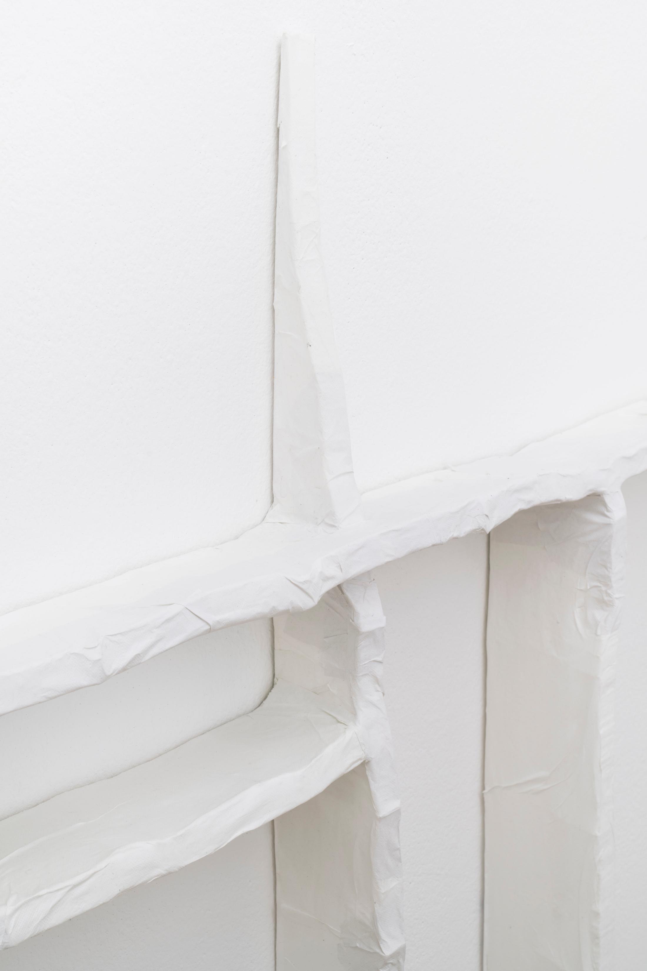 Exhibition View Groupshow «Winds of Change; view on Vinzenz Meyner, Soft Skills, 2020, (detail), 235 x 250 cm, Papier mâché» at Milieu, Bern, 2020 / Courtesy: the artist and Milieu, Bern