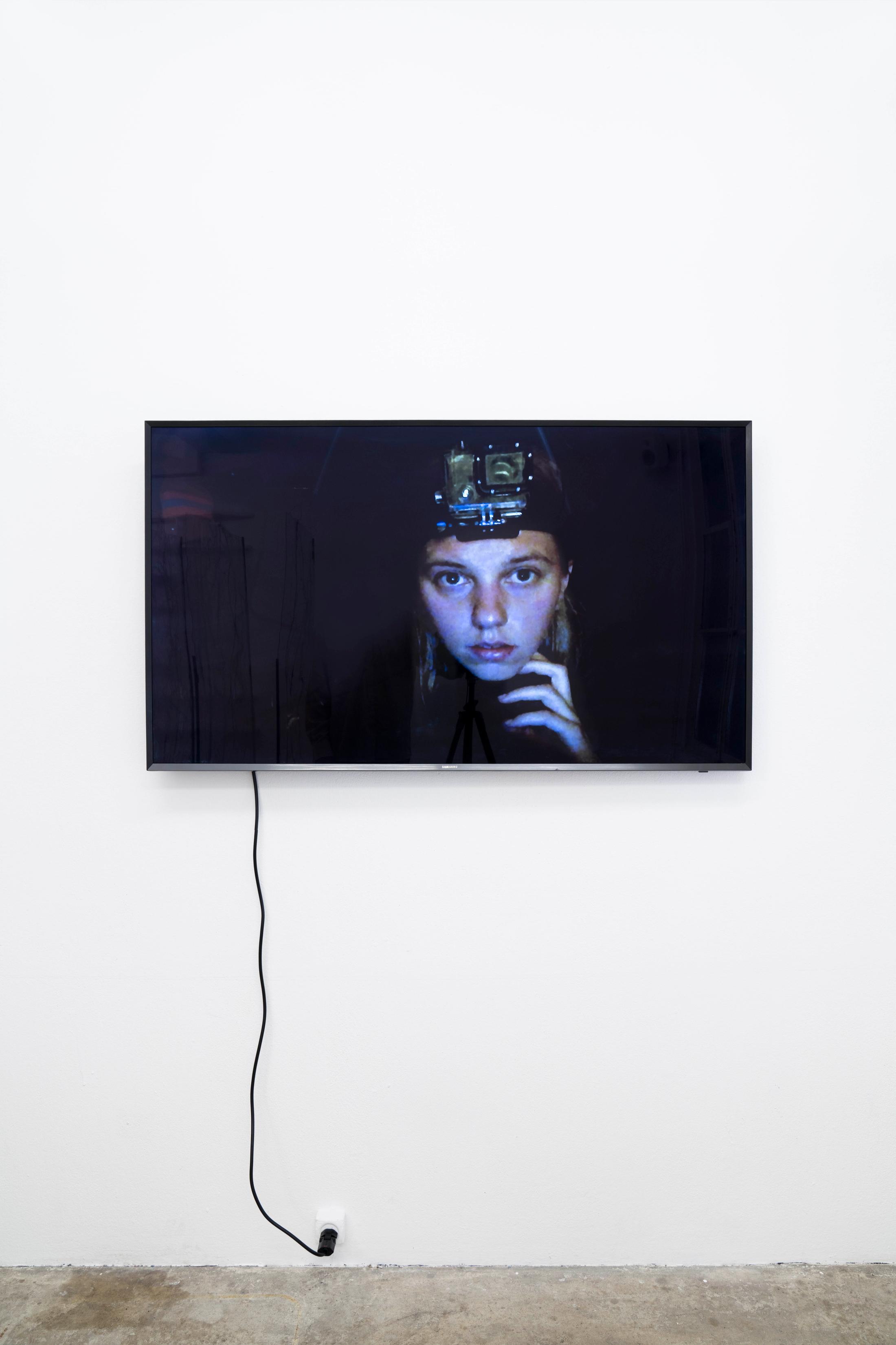 Exhibition View Groupshow «Winds of Change; view on Milena Langer, Every Hero Needs a Cape (3) / Ready To Wear (1), 2020, Loop 10min» at Milieu, Bern, 2020 / Courtesy: the artist and Milieu, Bern