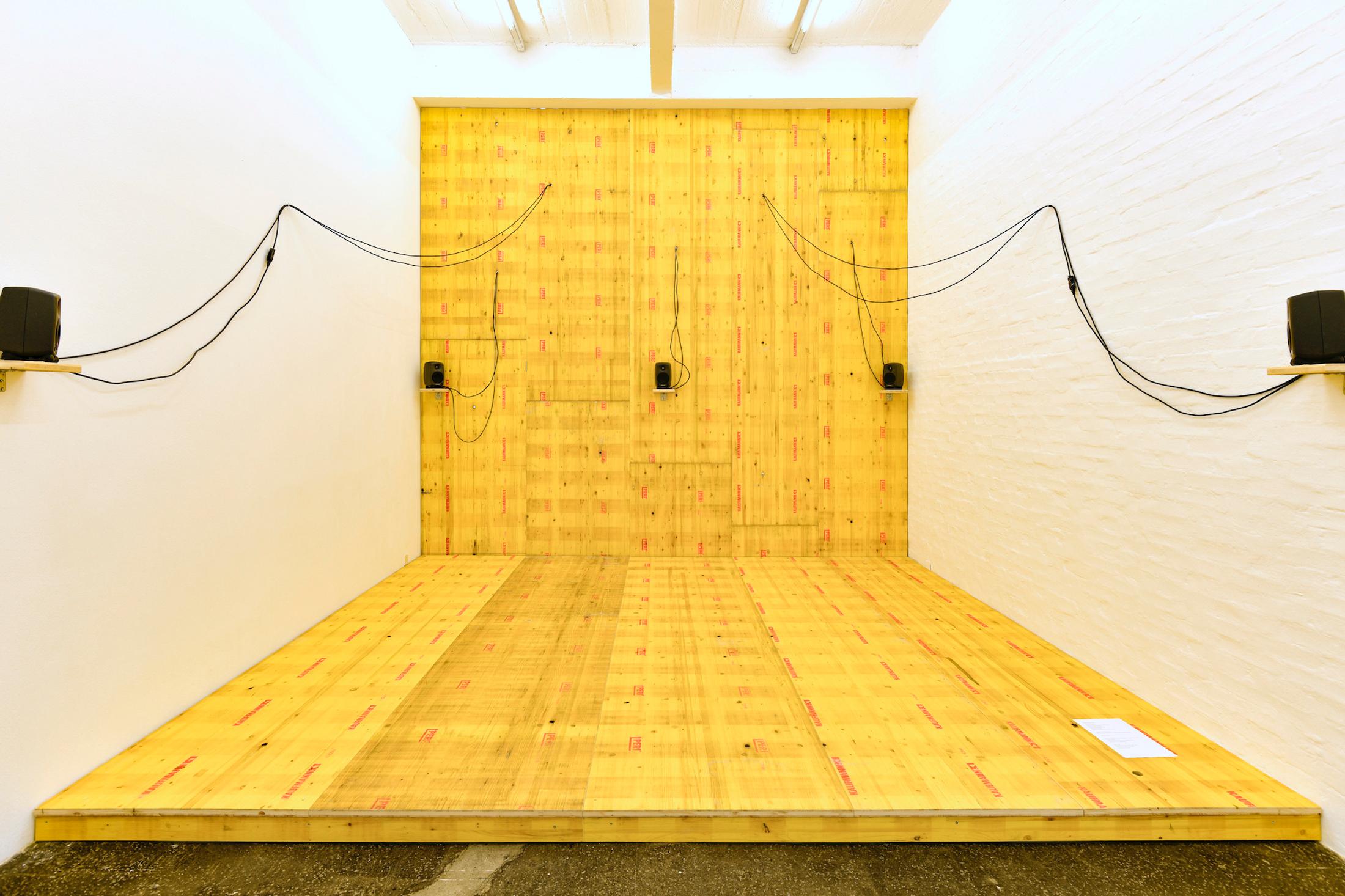 Exhibition View Group Show «WO WIR; view on Caroline Ann Baur & Vanessà Heer, Tremor Walks, 2020» at Kunst Halle Sankt Gallen, St. Gallen, 2020 / Photo: Kunst Halle Sankt Gallen, Sebastian Schaub / Courtesy: the artists and Kunst Halle Sankt Gallen