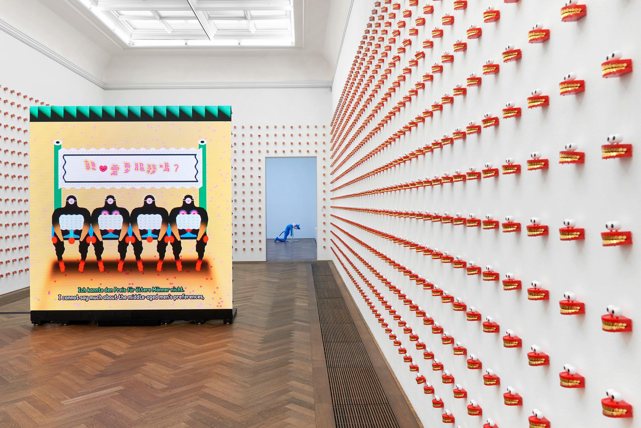 Exhibition View Wong Ping Soloshow «Golden Shower» at Kunsthalle Basel, 2019 / Photo: Philipp Hänger / Kunsthalle Basel