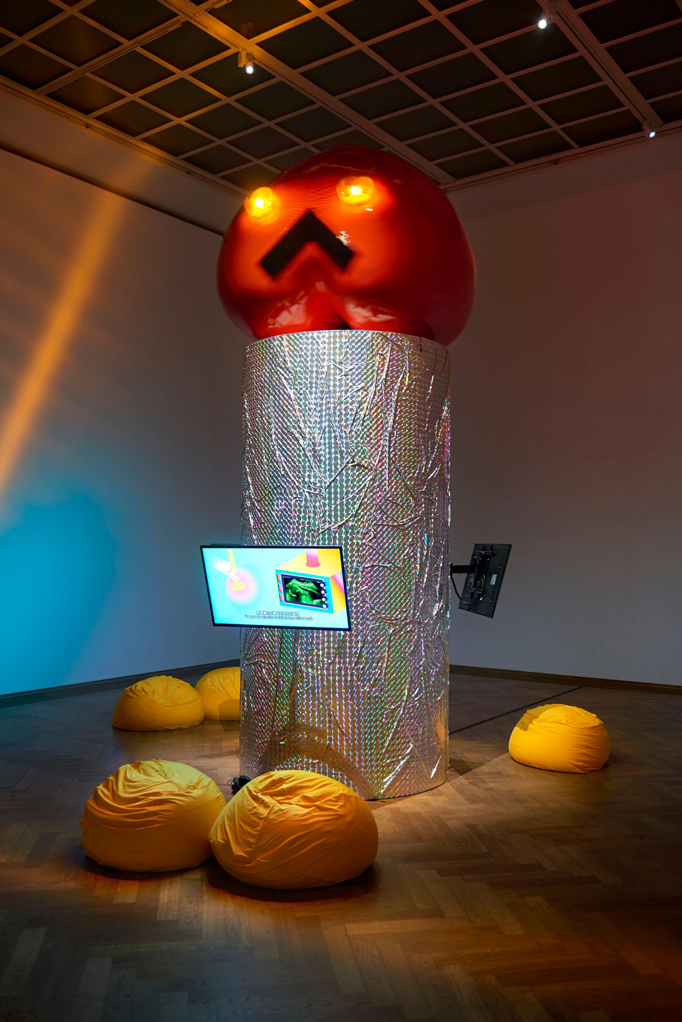 Exhibition View Wong Ping Soloshow «Golden Shower» at Kunsthalle Basel, 2019 / Photo: Philipp Hänger / Kunsthalle Basel