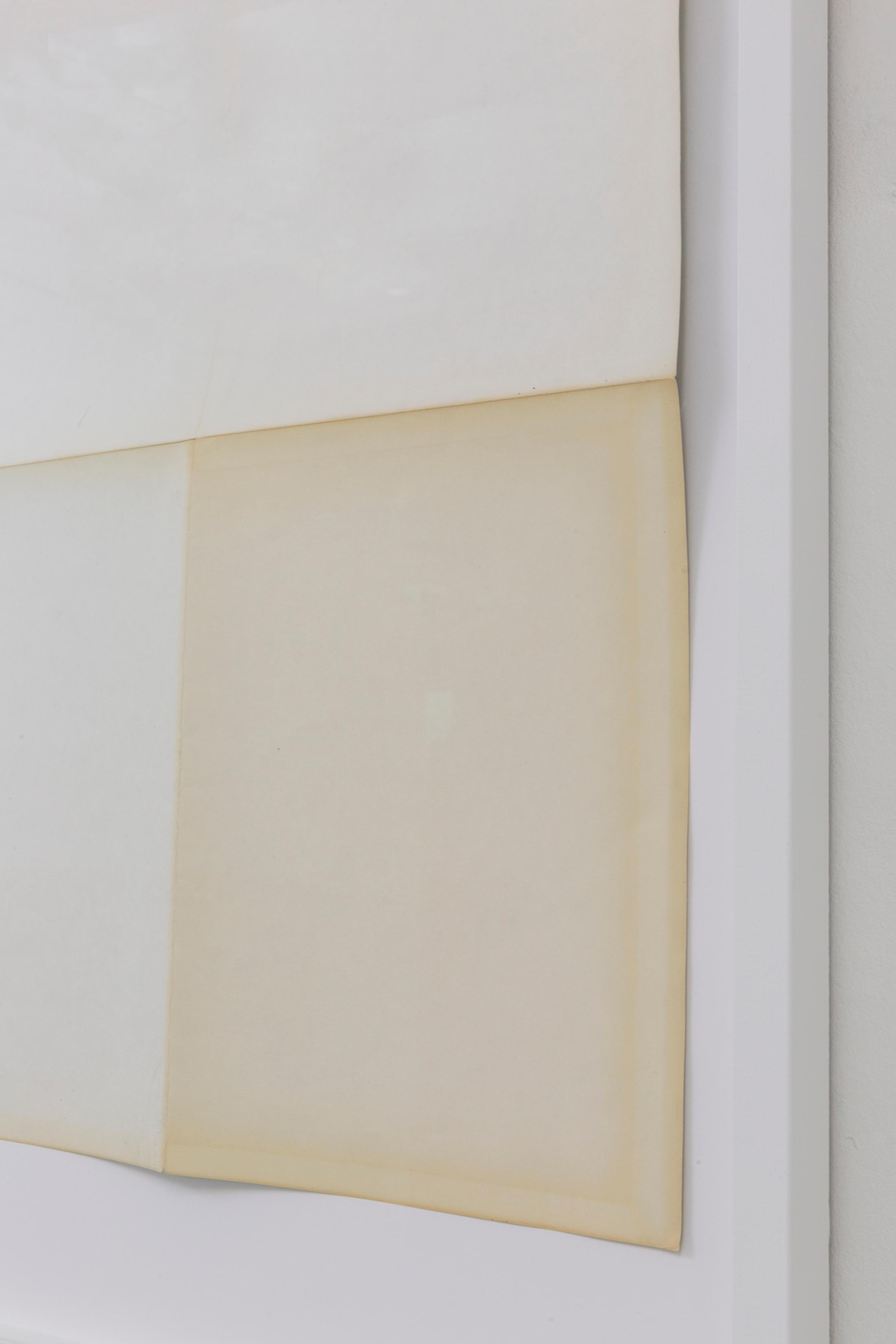 Exhibition View Group Show «Shifting Destinations; view on Théa Giglio, Untitled (A Thousand Words) I and II, 2023» at 13 Vitrine hosted by L'Espace du Fond, Lausanne, 2023 / Photo: 13 Vitrine / Courtesy: the artist and 13 Vitrine