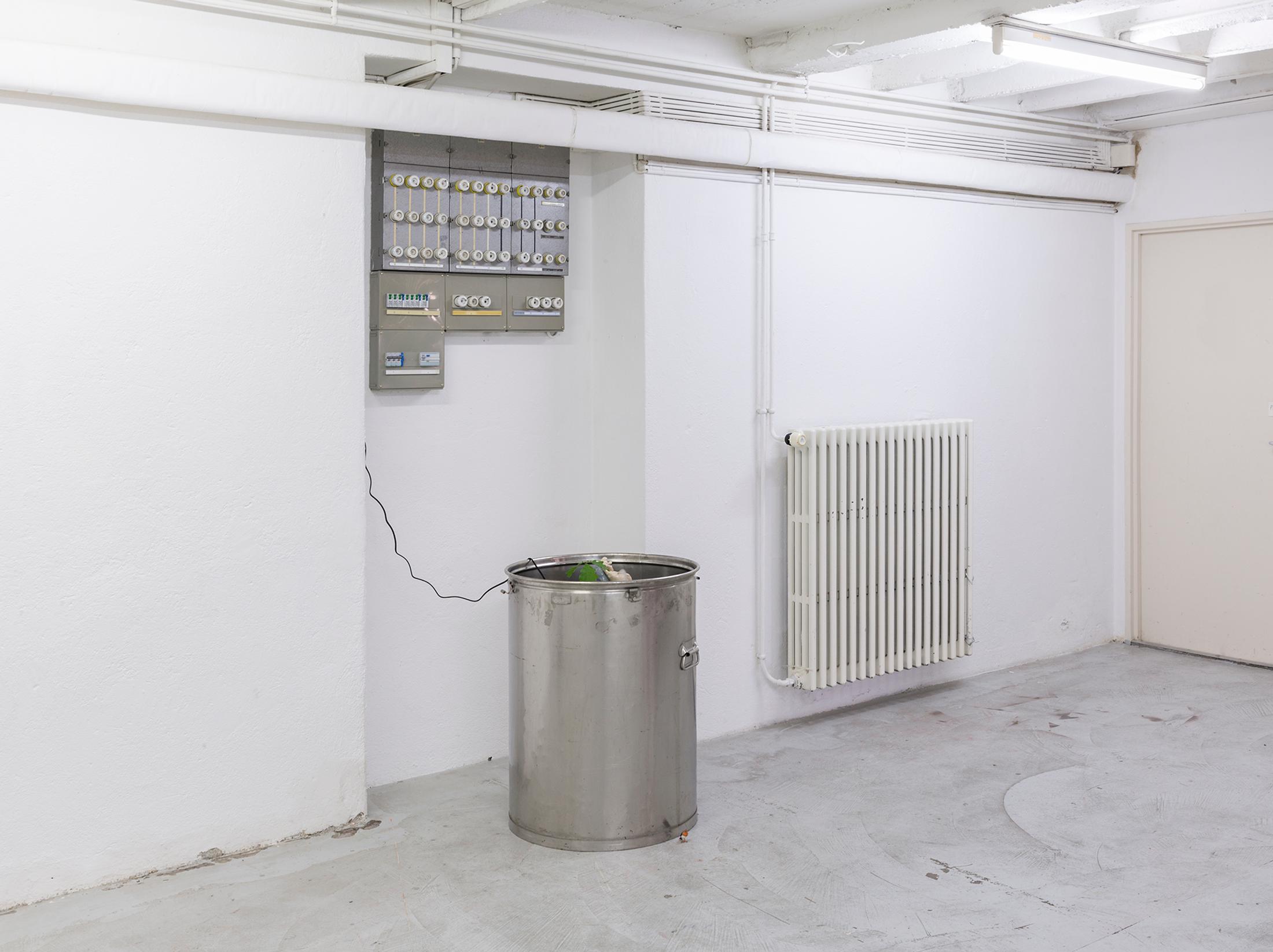 Exhibition View Group Show «Shifting Destinations» at 13 Vitrine hosted by L'Espace du Fond, Lausanne, 2023 / Photo: 13 Vitrine / Courtesy: the artists and 13 Vitrine