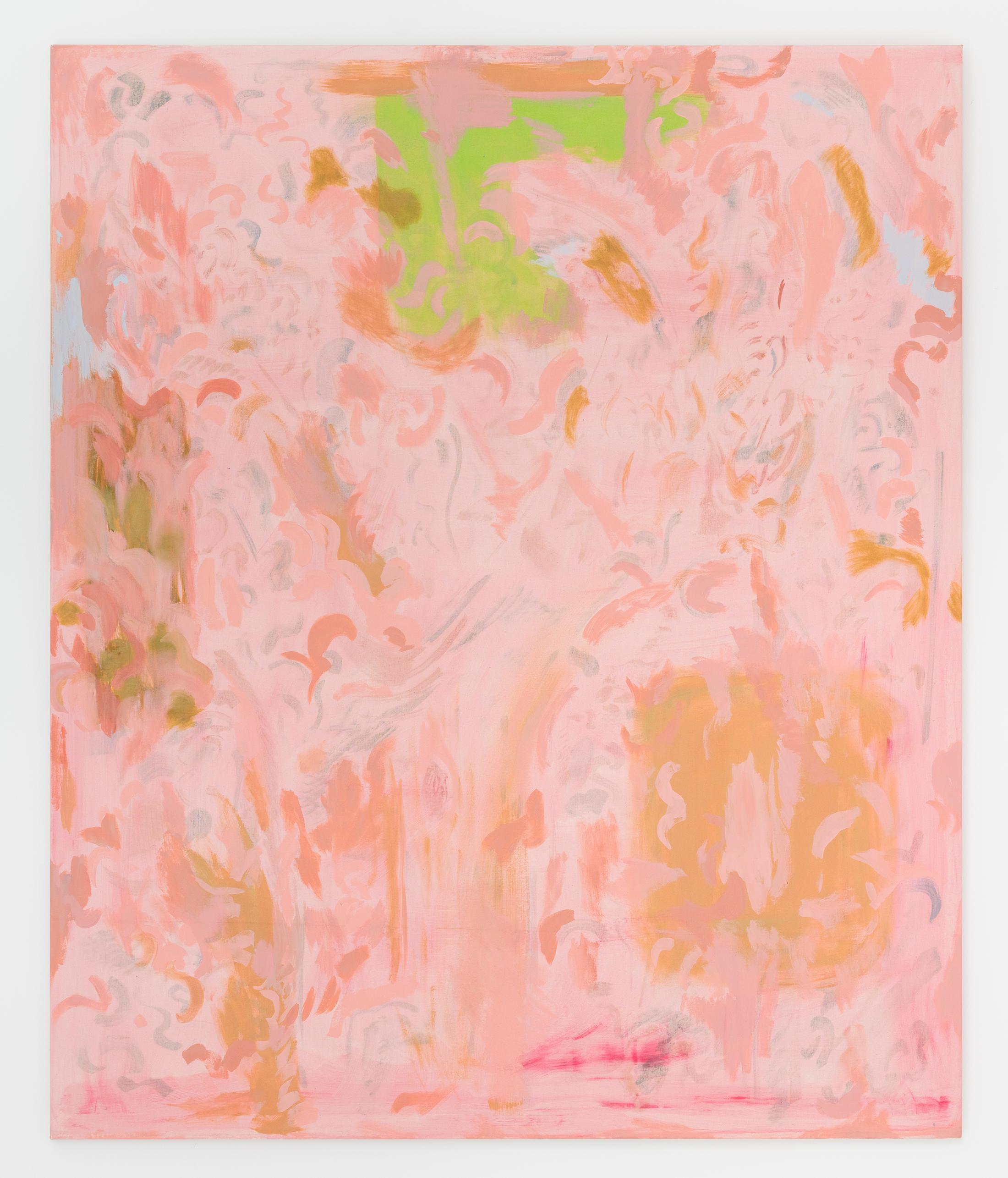 Exhibition View Zoé de Soumagnat Solo Show «The waters doubly sleep; view on Zoé de Soumagnat, Chestnut tree, 180 x 150 cm, Oil and acrylic on canvas, 2022» at A. Romy Gallery, Zurich, 2022 / Photo: Philip Frowein / Courtesy: the artist and A. Romy Gallery