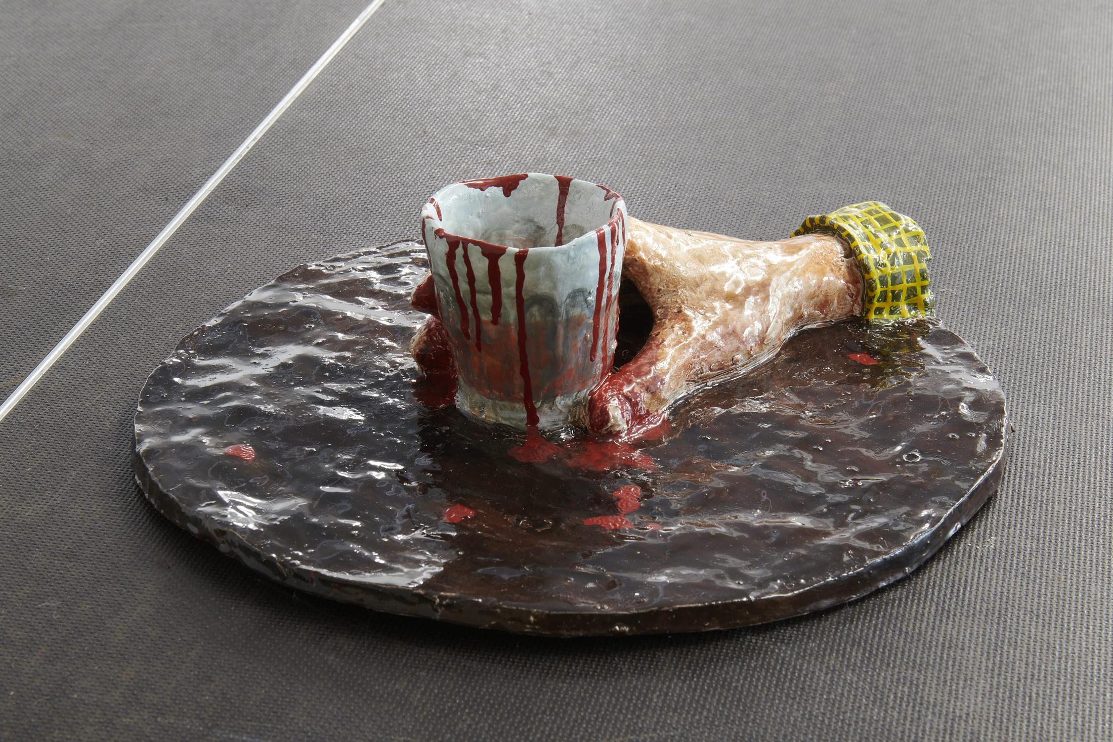 Exhibition View Group Show «A Beautiful Life; view on Stefania Carlotti, A young cowboy grew restless on the farm, 2021» at WallStreet, Fribourg, 2021 / Photo: Guillaume Python / Courtesy: the artists and WallStreet