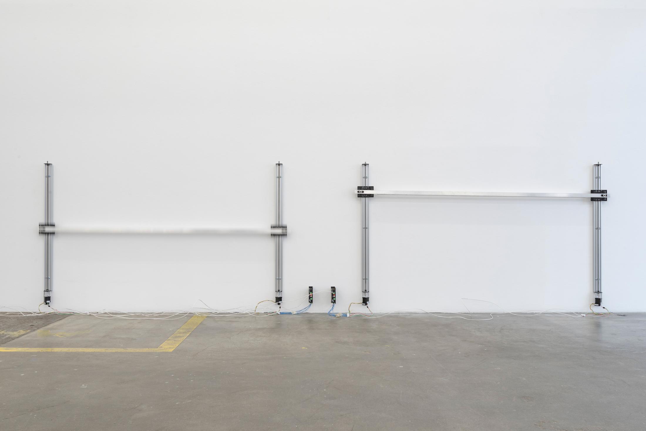 Exhibition View Aaron Flint Jamison Soloshow «Opportunity Zones; view on Applicate 2.1, 2.2, 2019 (detail)» at Kunst Halle Sankt Gallen, St. Gallen, 2019 / Photo: Sebastian Schaub / Courtesy: the artist and Kunst Halle Sankt Gallen