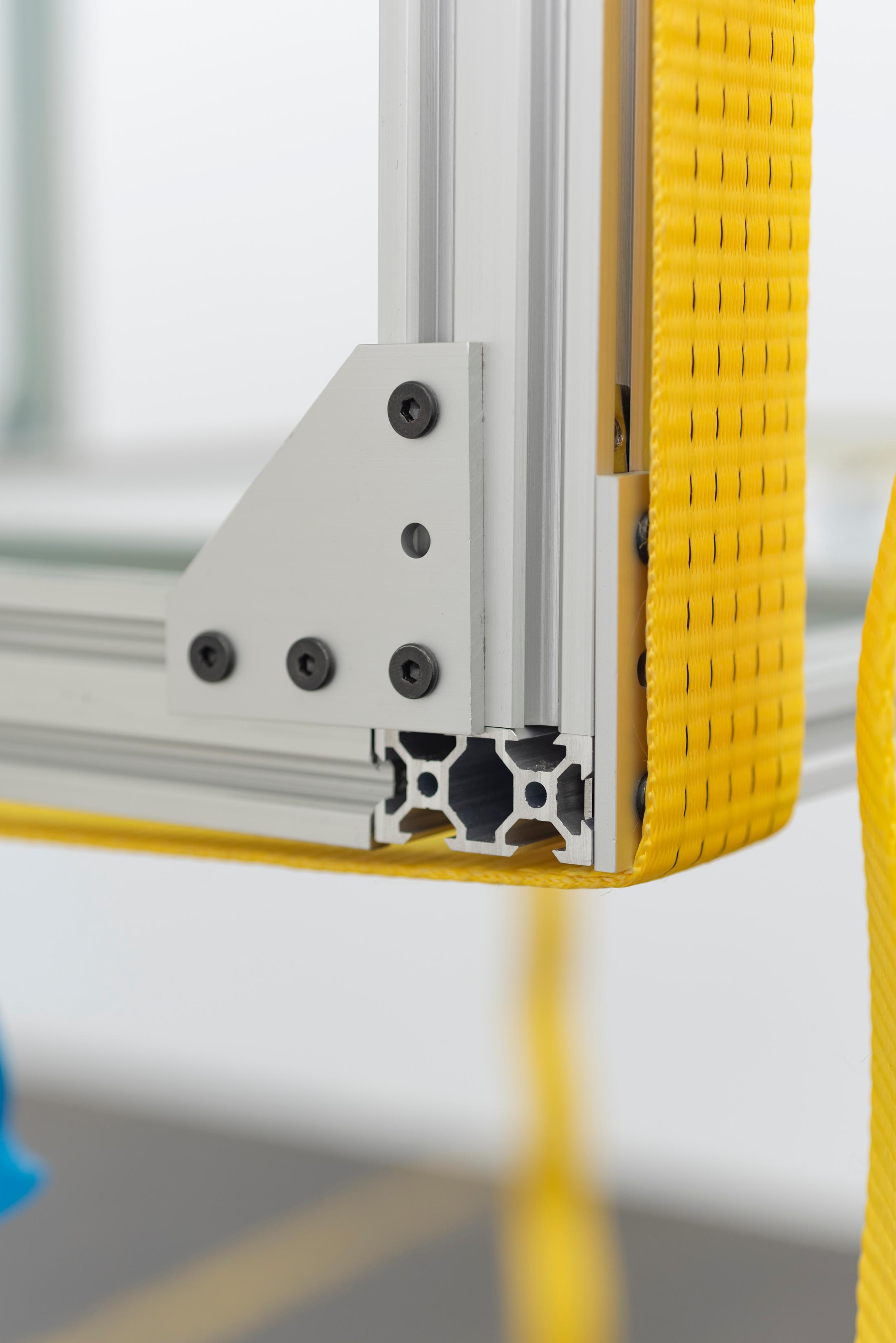 Exhibition View Aaron Flint Jamison Soloshow «Opportunity Zones; view on Opportunity Zone, 2019» at Kunst Halle Sankt Gallen, St. Gallen, 2019 / Photo: Sebastian Schaub / Courtesy: the artist and Kunst Halle Sankt Gallen