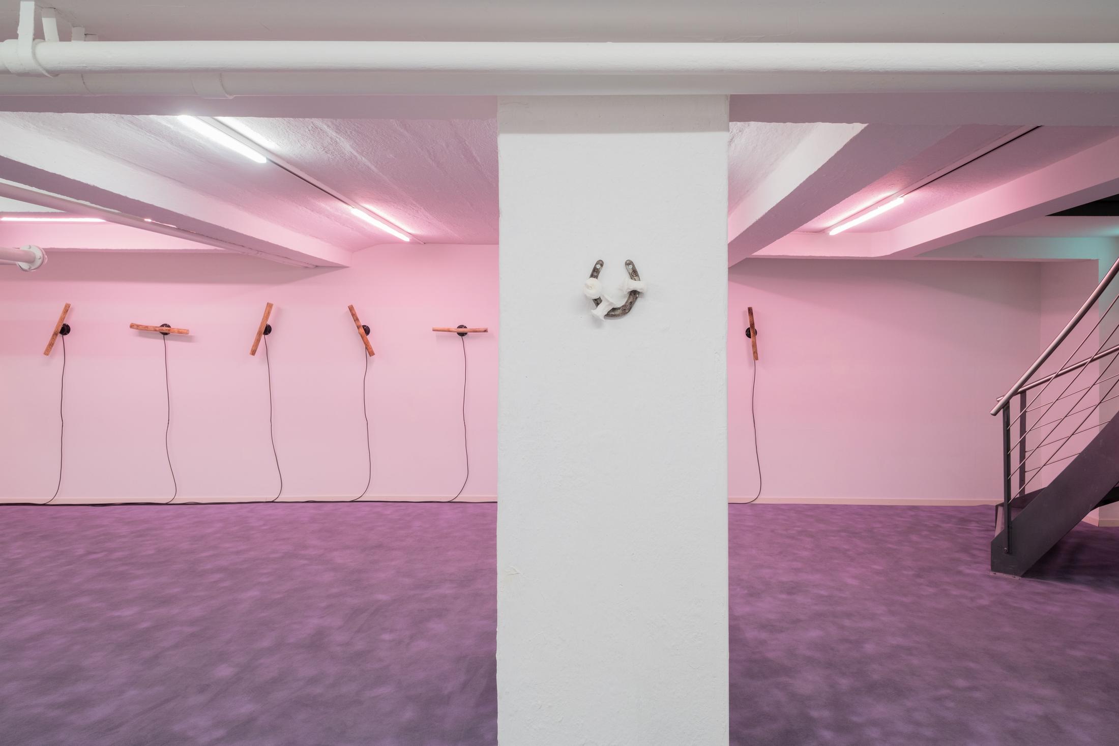 Exhibition View Adam Cruces Solo Show «Eavesdropping» at Blue Velvet Projects, Zurich, 2022 / Photo: Flavio Karrer / Courtesy: the artist and Blue Velvet Projects