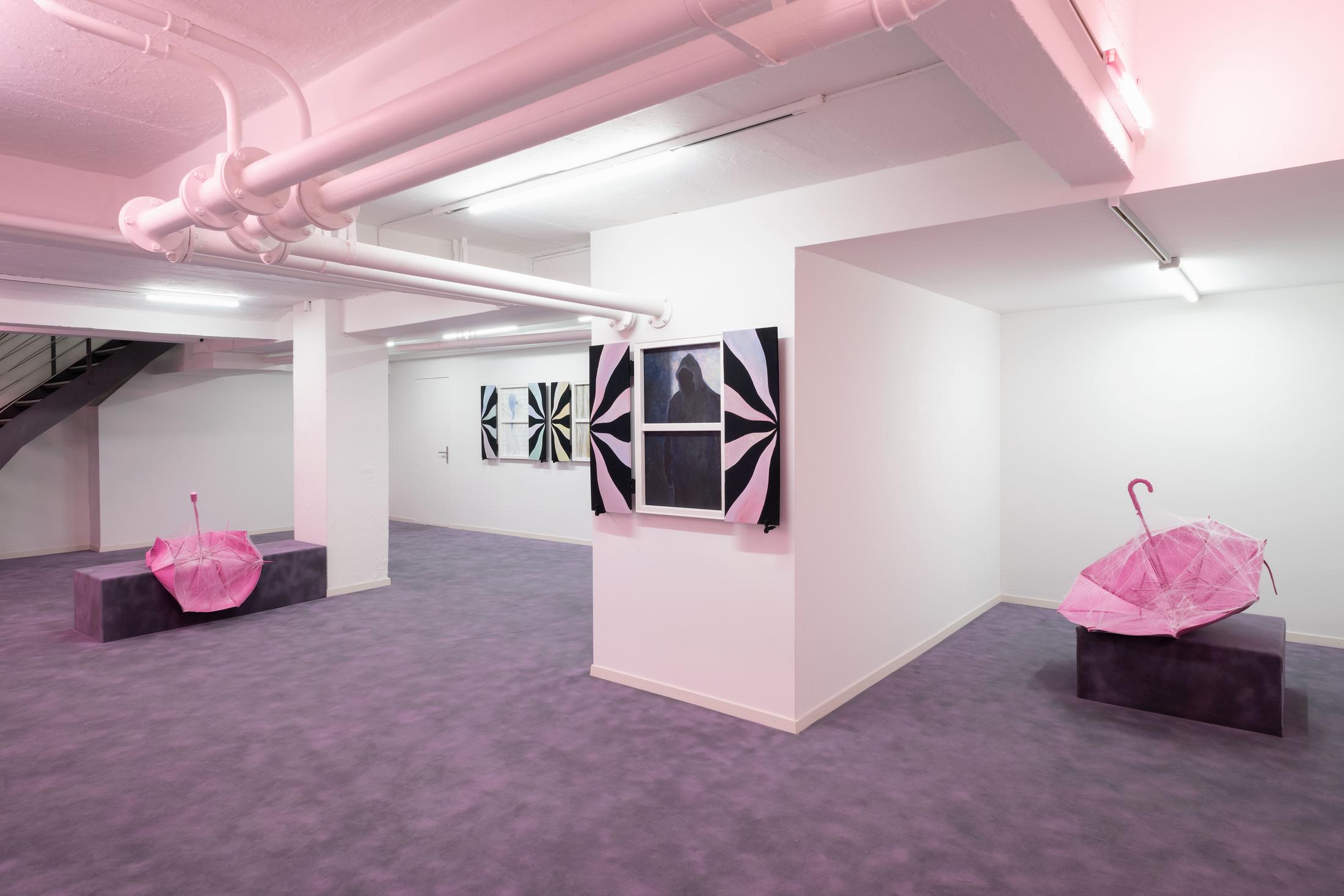 Exhibition View Adam Cruces Solo Show «Eavesdropping» at Blue Velvet Projects, Zurich, 2022 / Photo: Flavio Karrer / Courtesy: the artist and Blue Velvet Projects