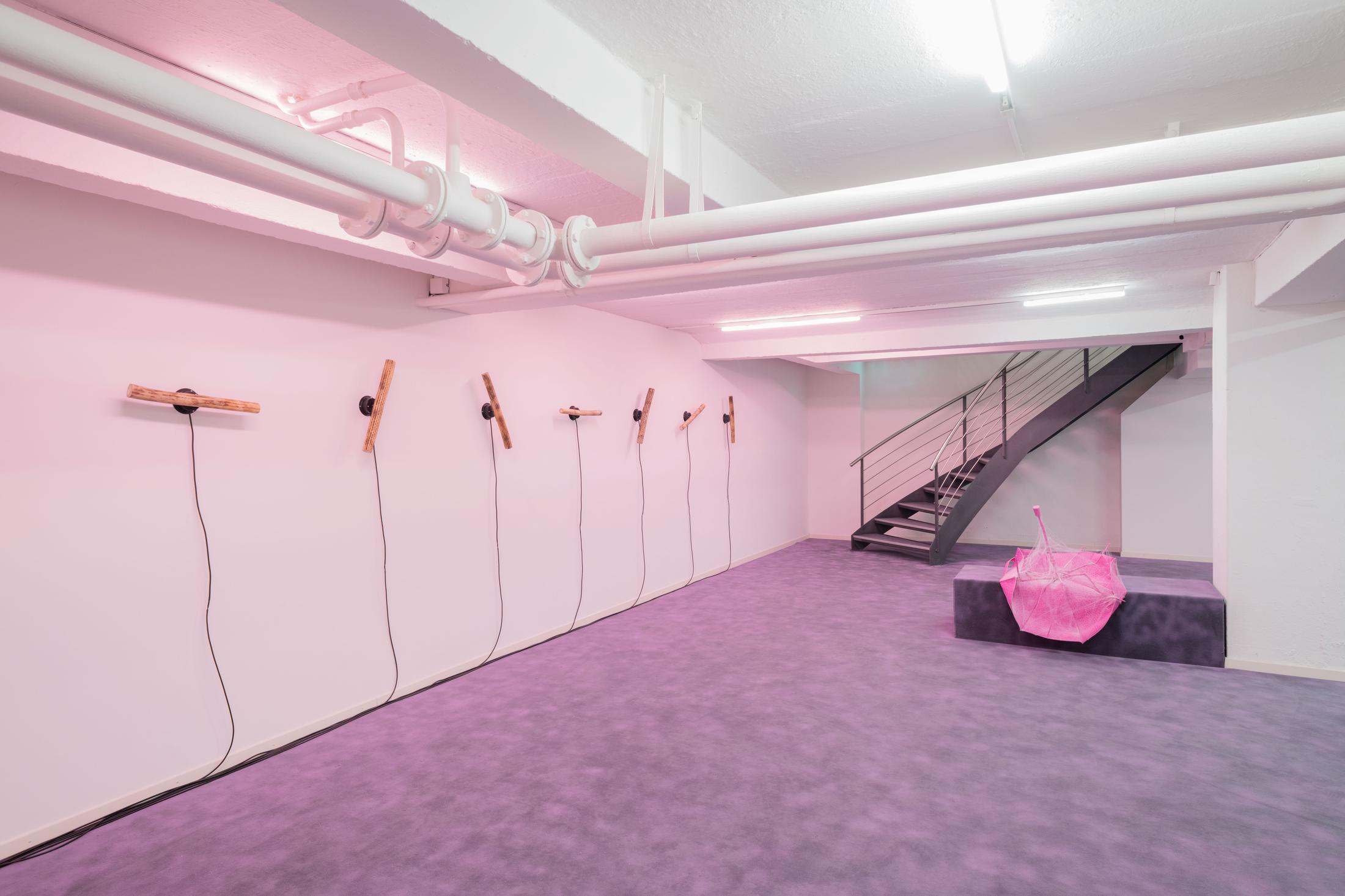 Exhibition View Adam Cruces Solo Show «Eavesdropping» at Blue Velvet Projects, Zurich, 2022 / Photo: Flavio Karrer / Courtesy: the artist and Blue Velvet Projects