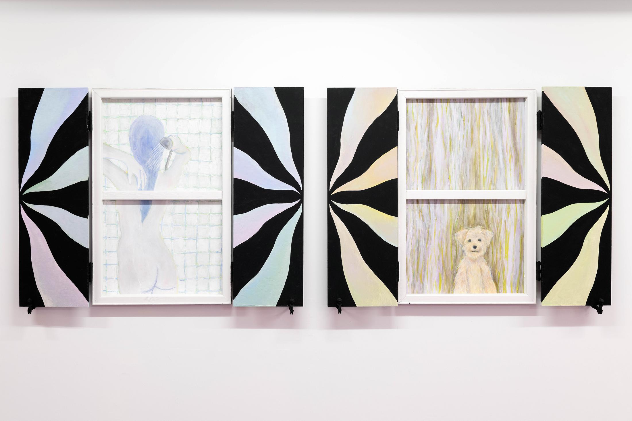 Exhibition View Adam Cruces Solo Show «Eavesdropping» at Blue Velvet Projects, Zurich, 2022 / Photo: Flavio Karrer / Courtesy: the artist and Blue Velvet Projects